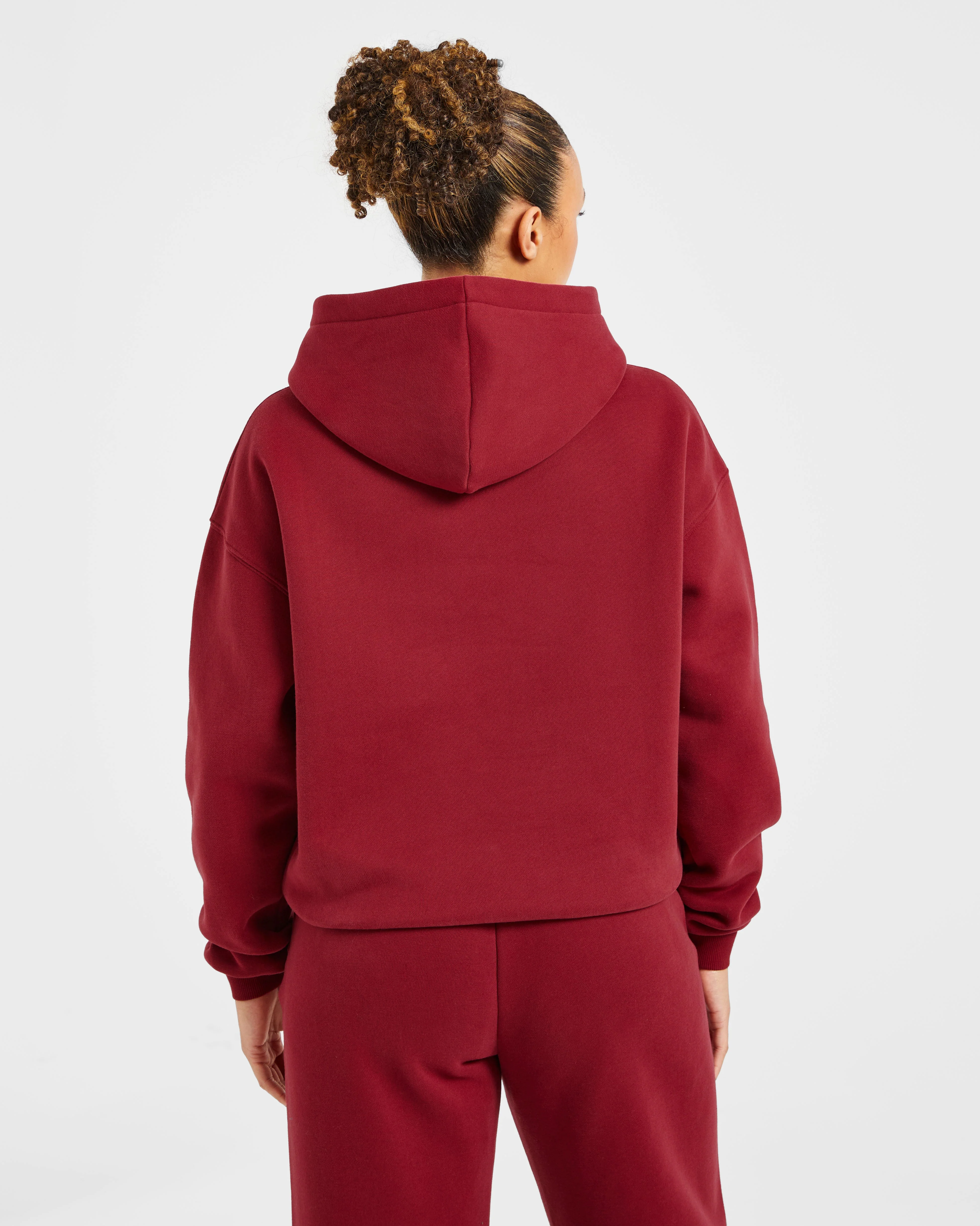 AYBL Sports Outline Oversized Hoodie - Burgundy - Image 2