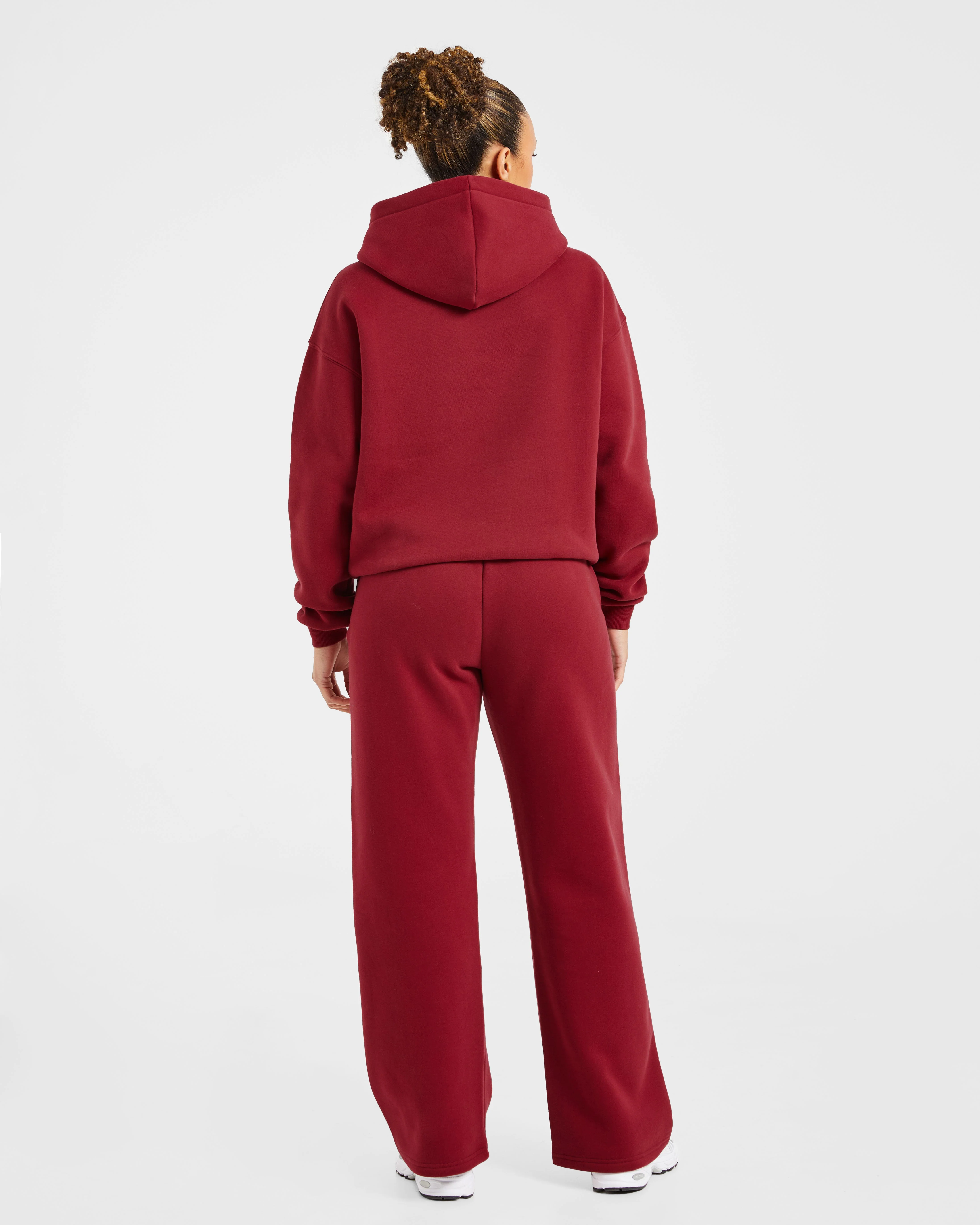 AYBL Sports Outline Oversized Hoodie - Burgundy - Image 4
