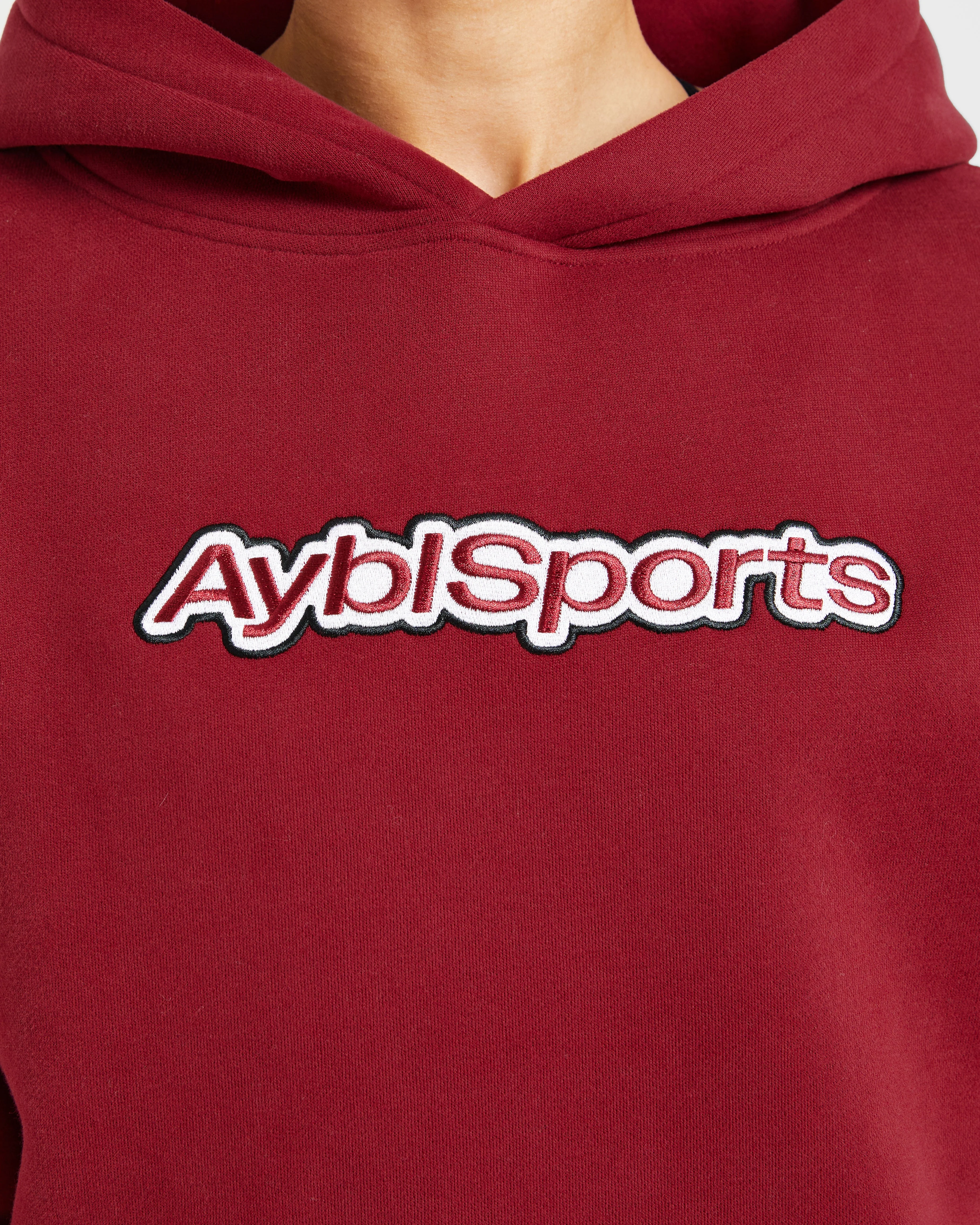 AYBL Sports Outline Oversized Hoodie - Burgundy - Image 5