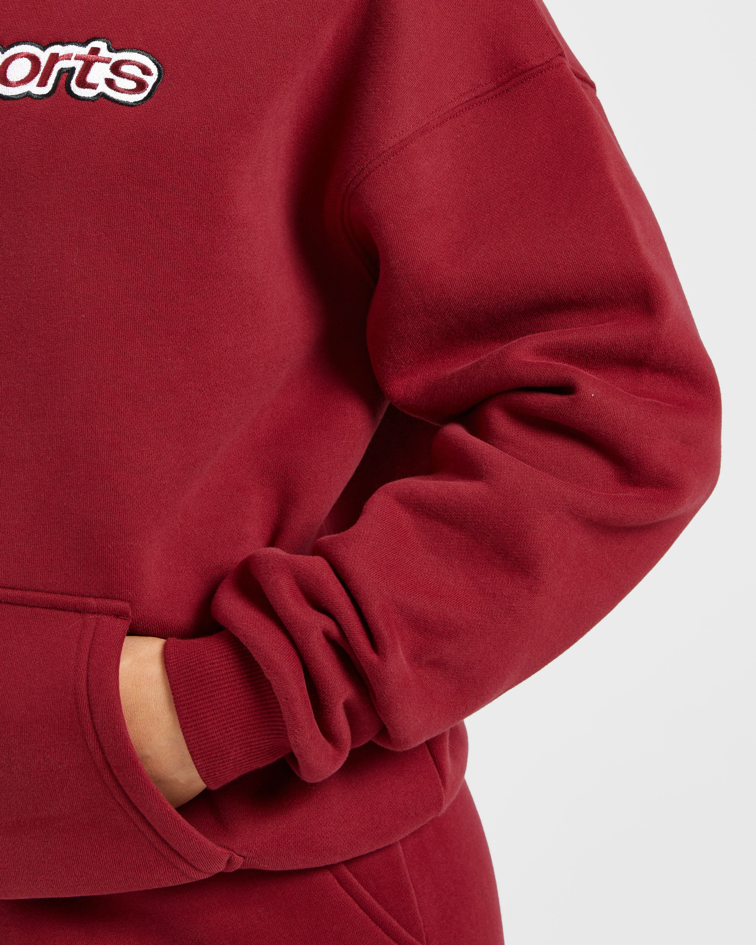 AYBL Sports Outline Oversized Hoodie - Burgundy - Image 6