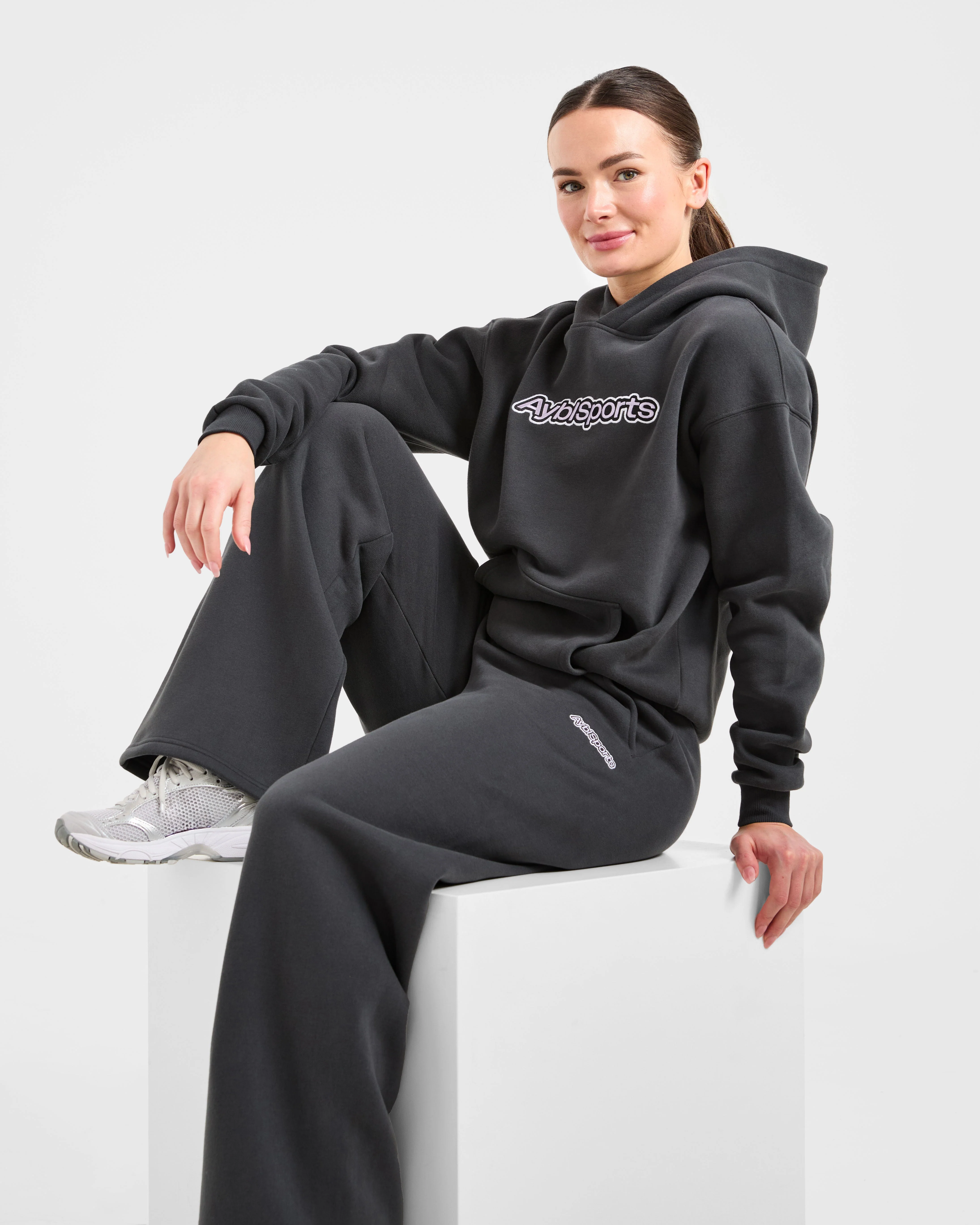 AYBL Sports Outline Oversized Hoodie - Charcoal - Image 8