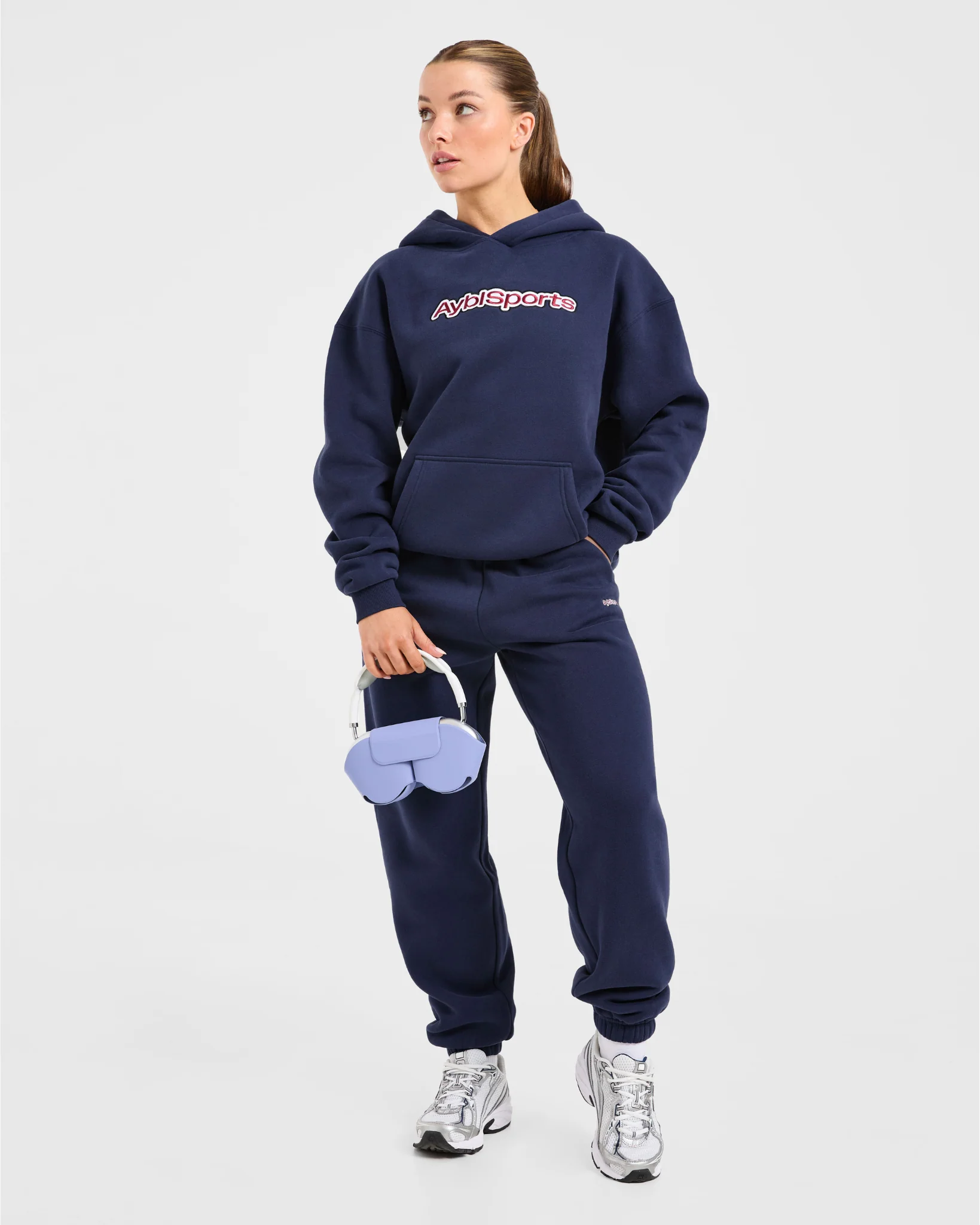 AYBL Sports Outline Oversized Hoodie - Navy - Image 8