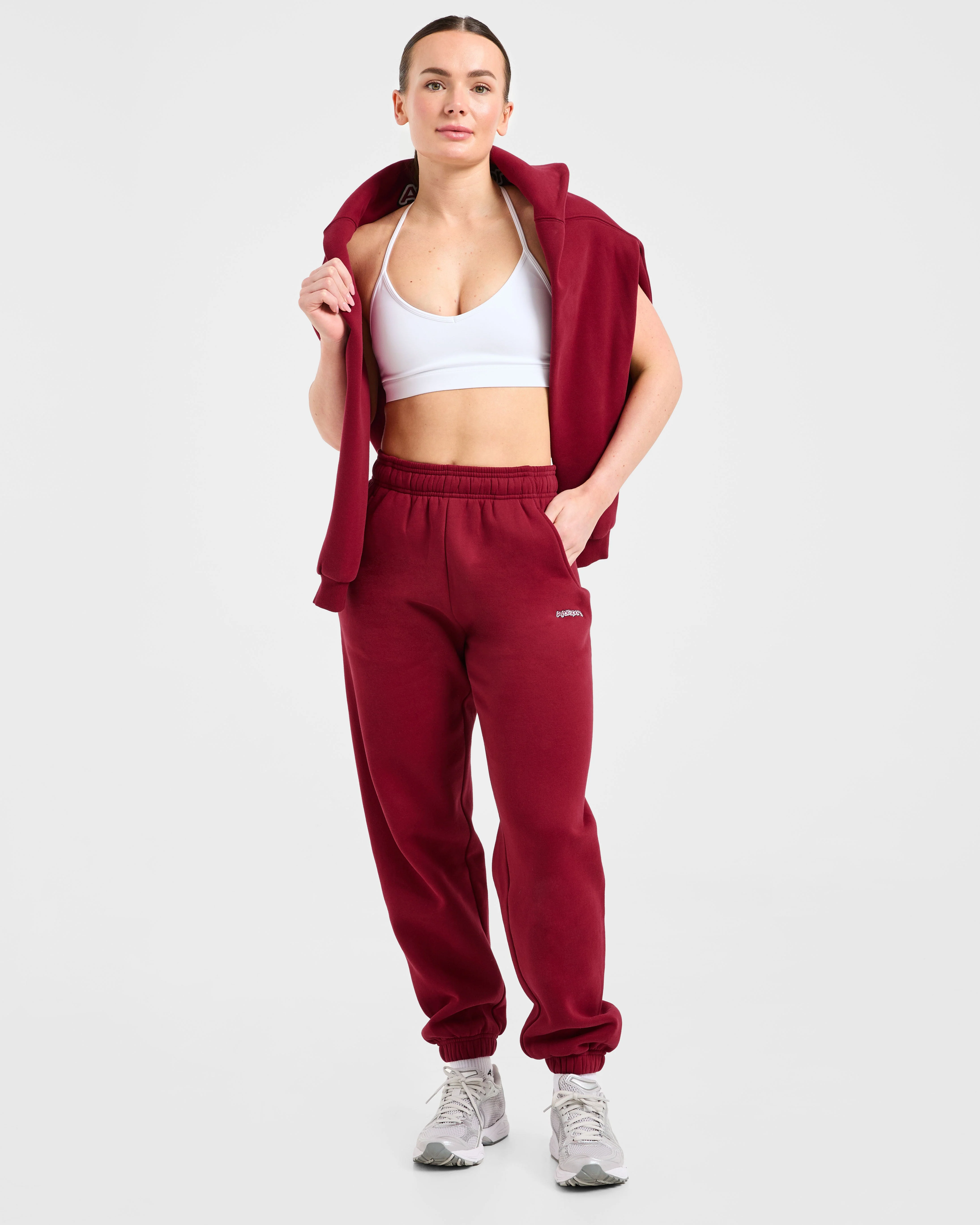 AYBL Sports Outline Oversized Joggers - Burgundy - Image 8