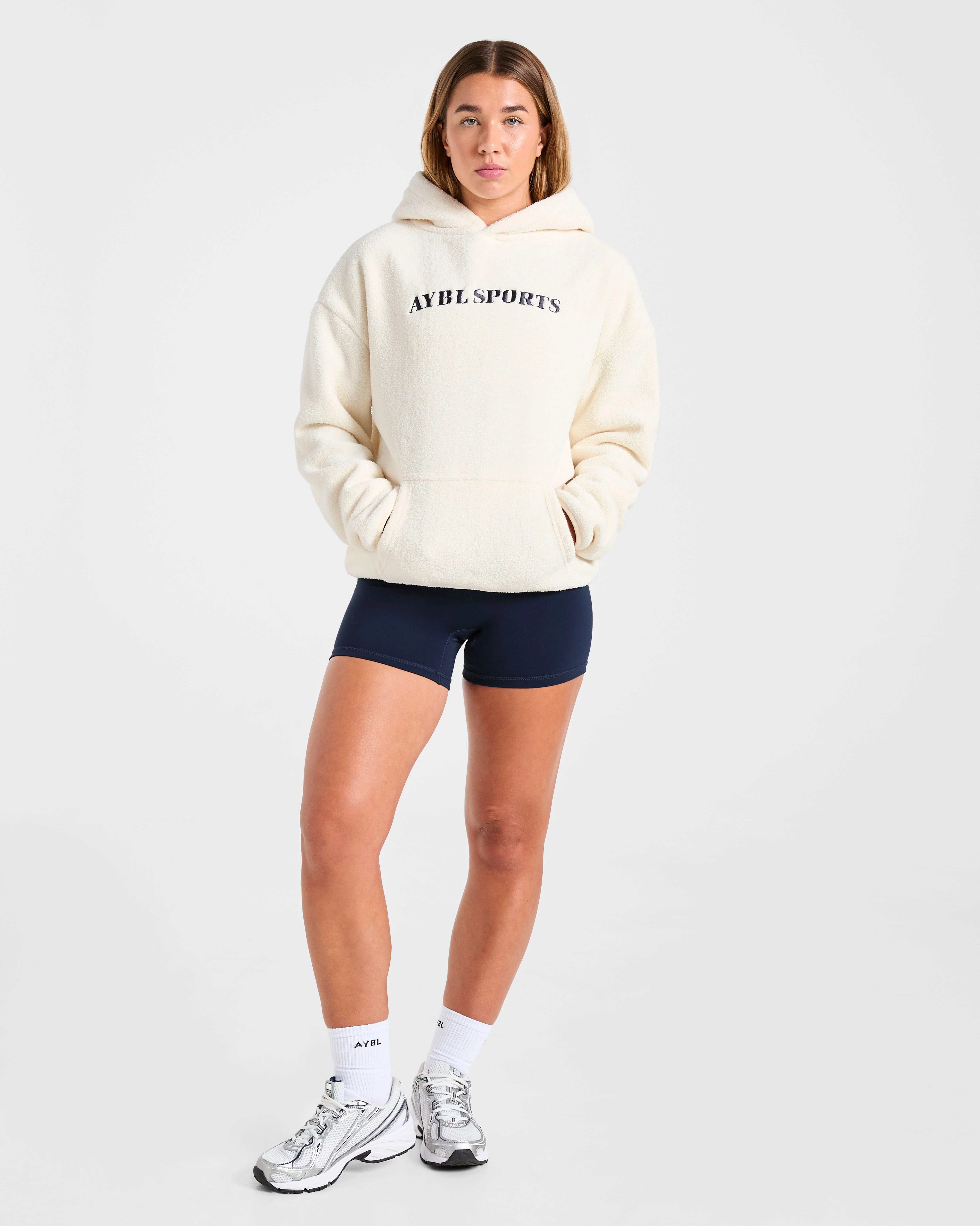 AYBL Sports Oversized Fleece Hoodie - Cream - Image 3