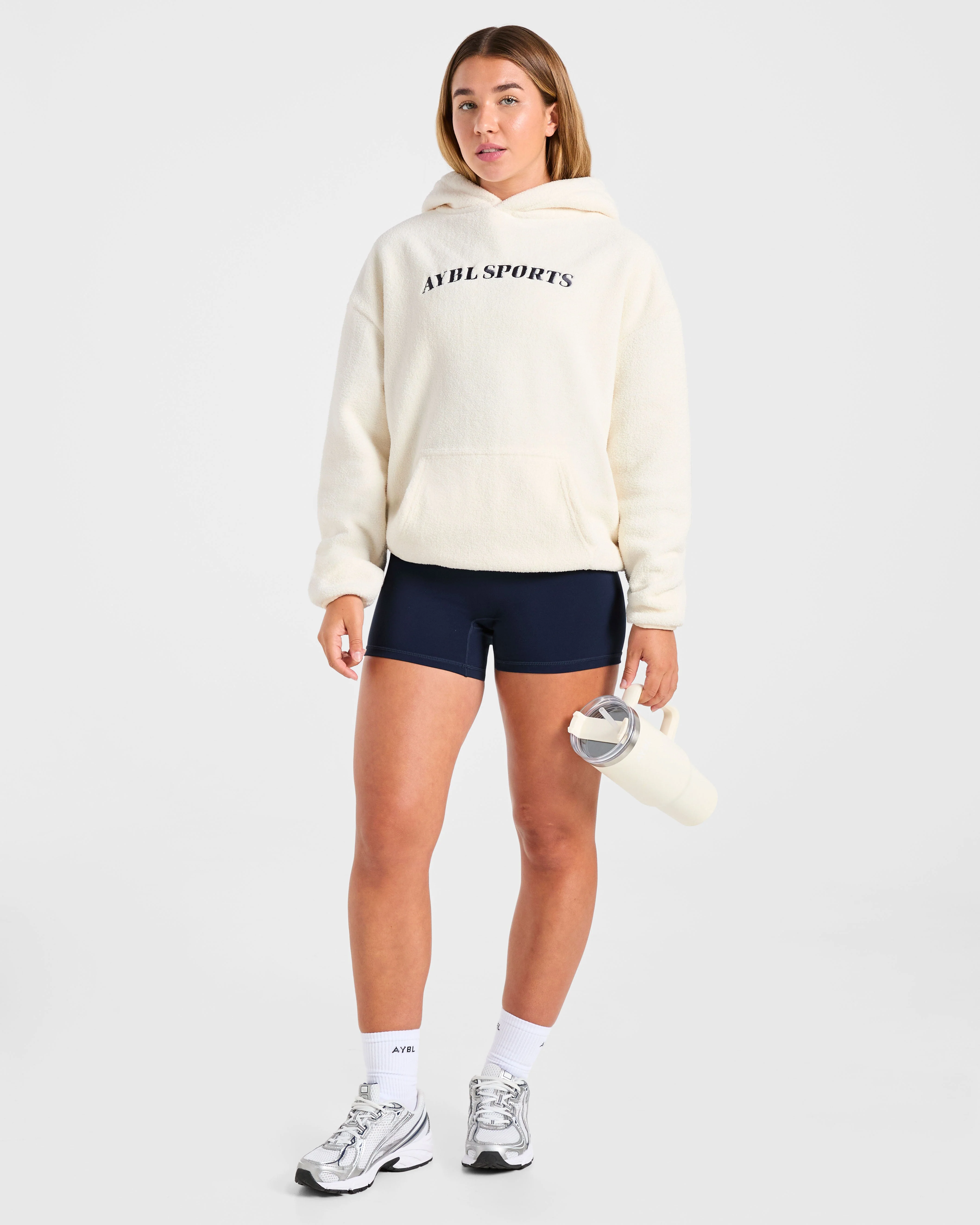 AYBL Sports Oversized Fleece Hoodie - Cream - Image 7