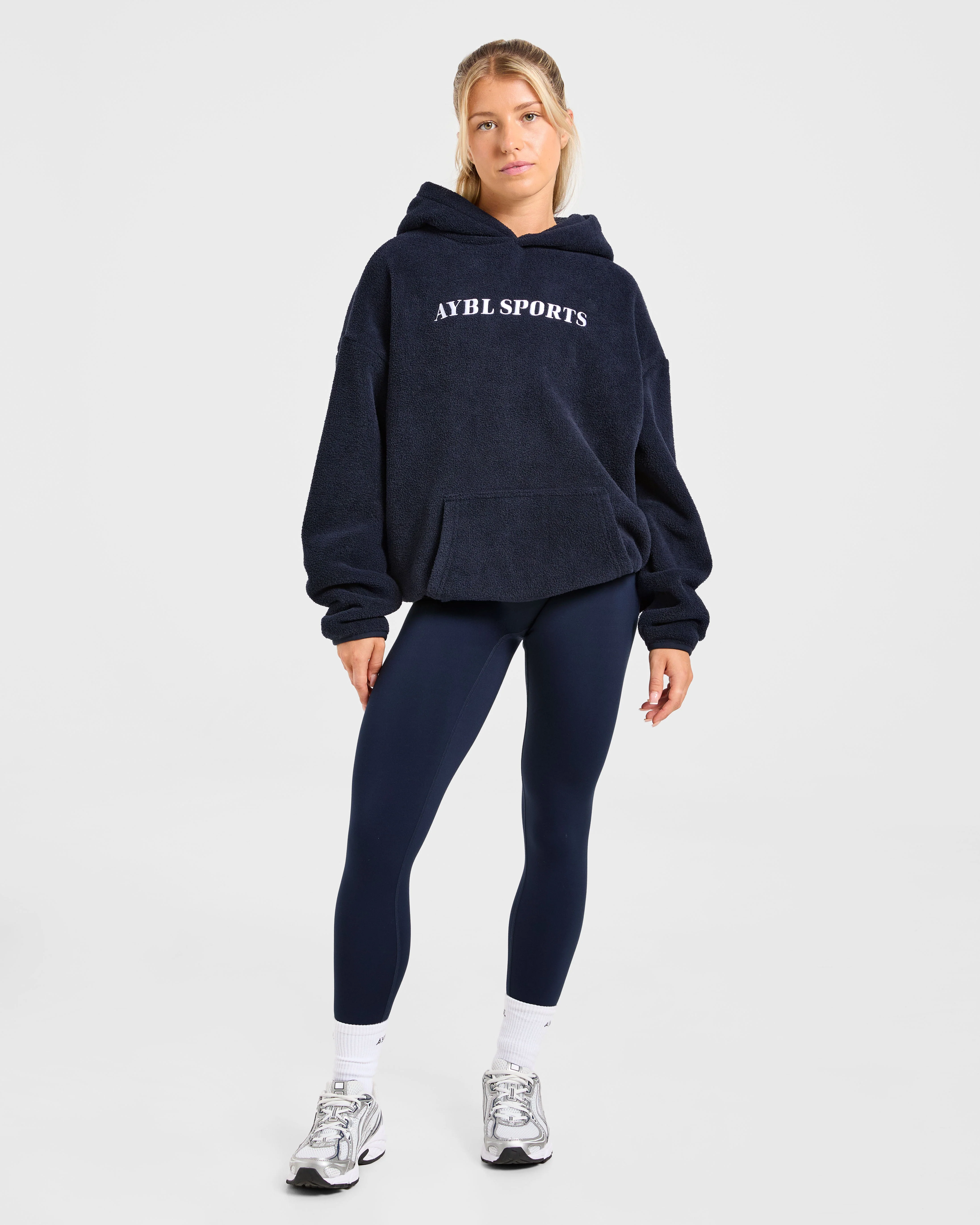 AYBL Sports Oversized Fleece Hoodie - Navy - Image 3