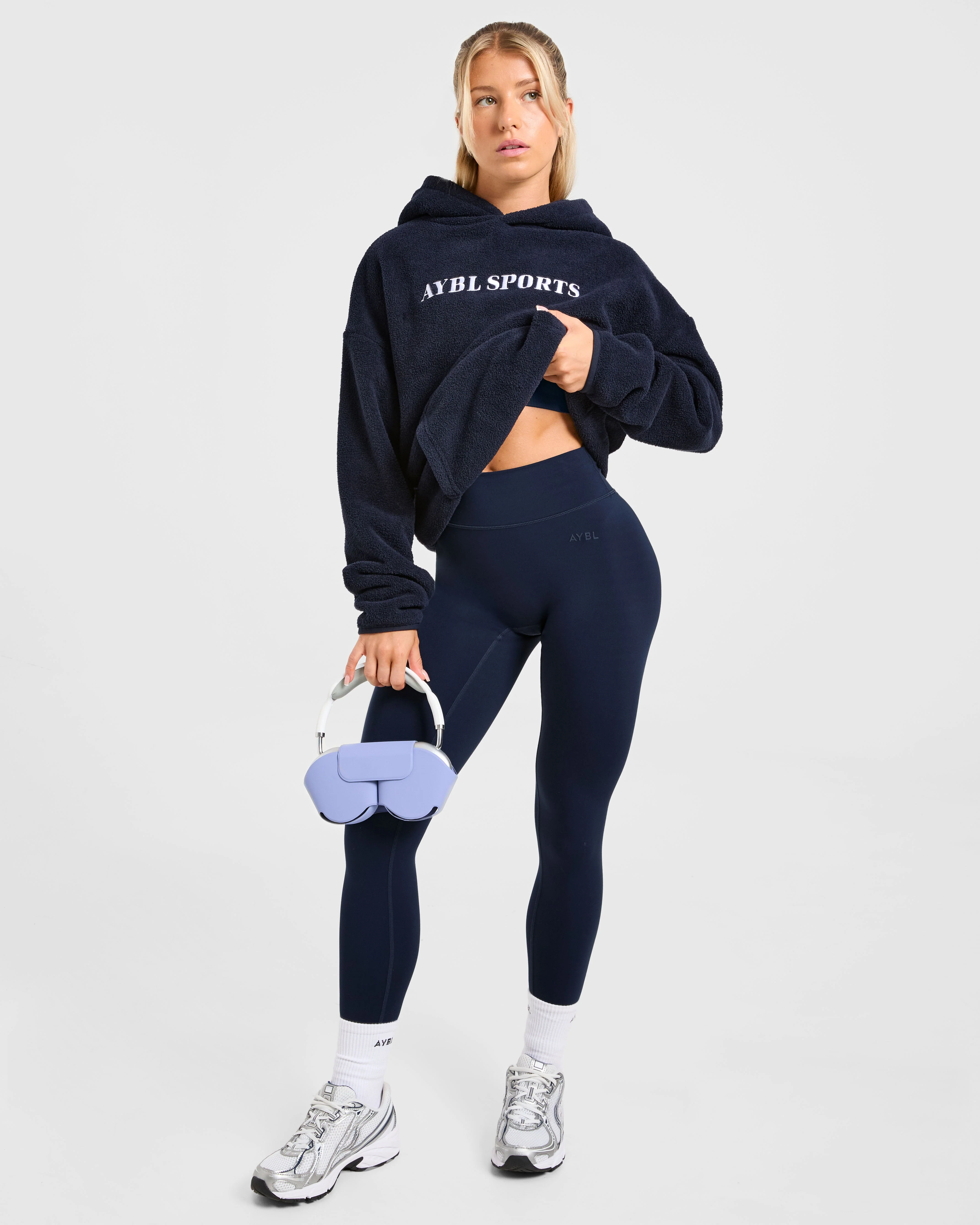 AYBL Sports Oversized Fleece Hoodie - Navy - Image 7