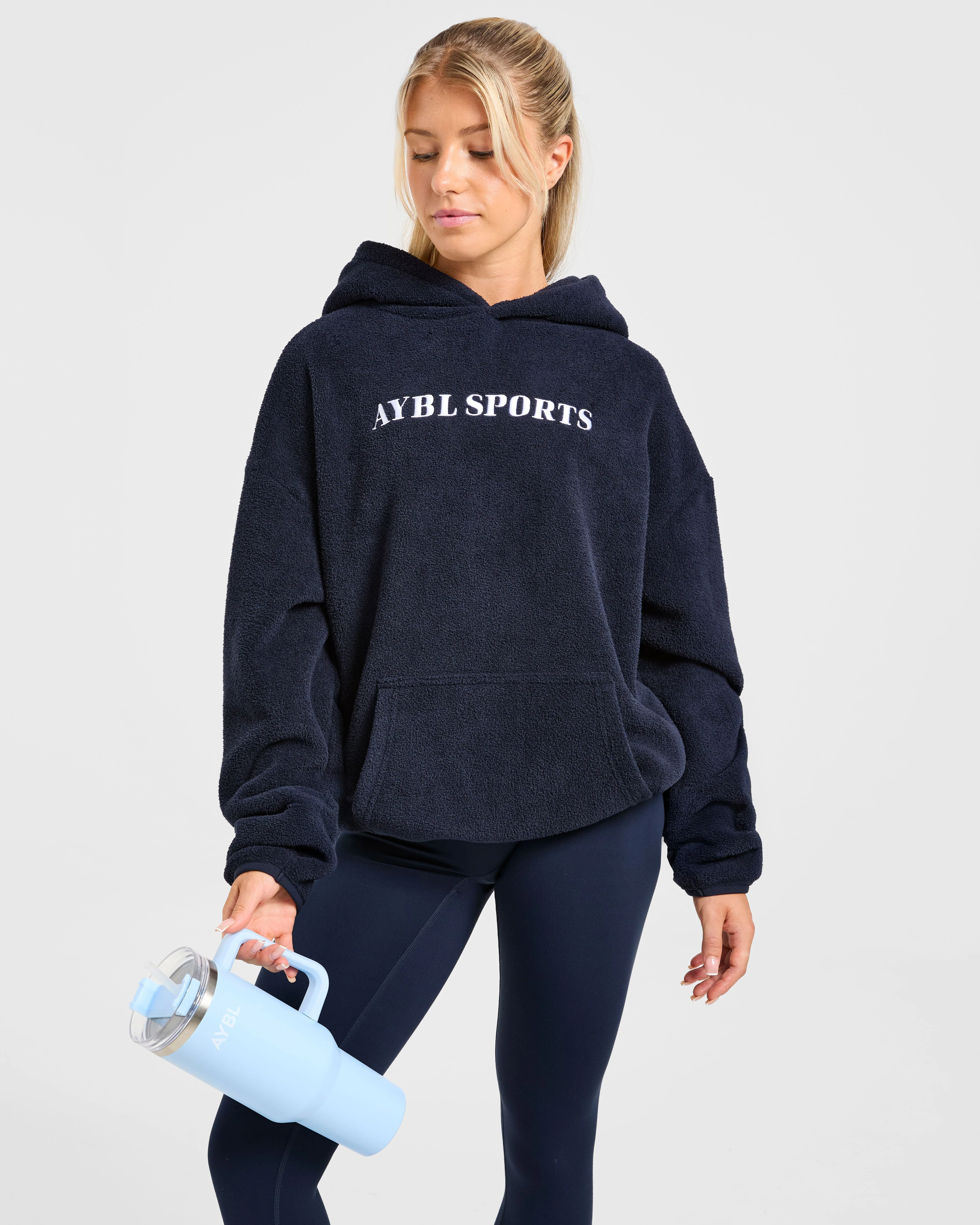 AYBL Sports Oversized Fleece Hoodie - Navy - Image 8