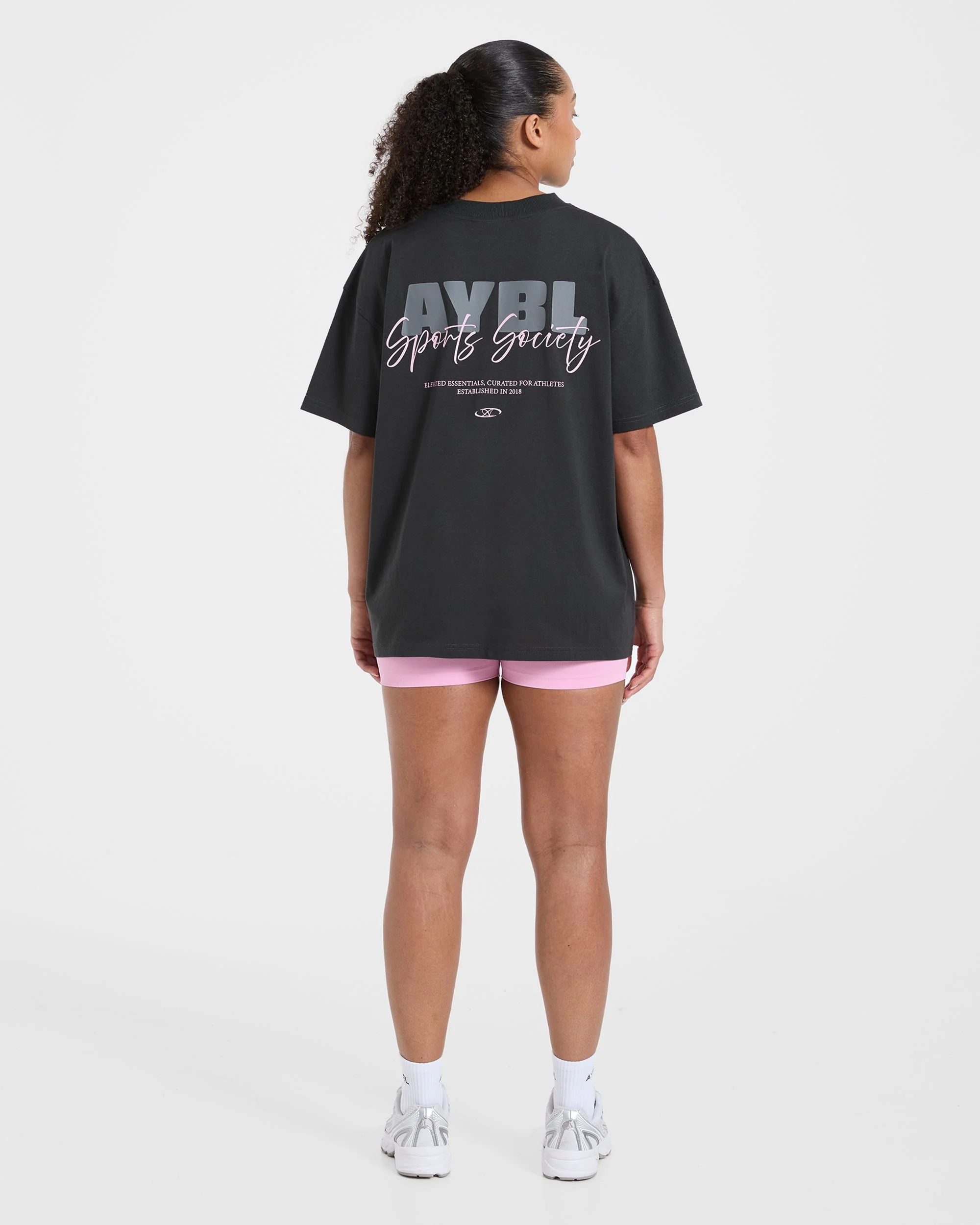 AYBL Sports Society Oversized T Shirt - Charcoal - Image 4