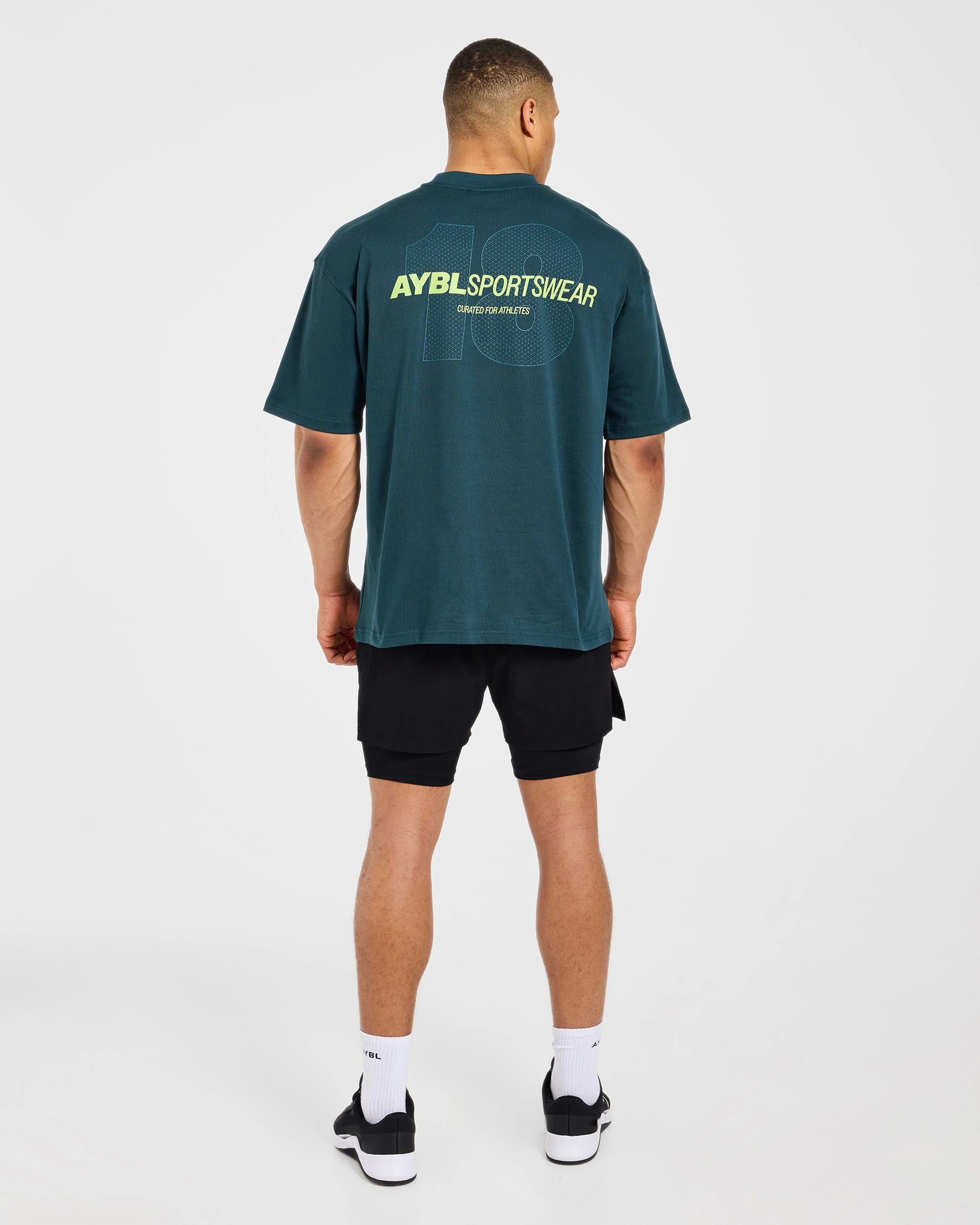 AYBL Sportswear 18 Oversized T Shirt - Teal Green - Image 4