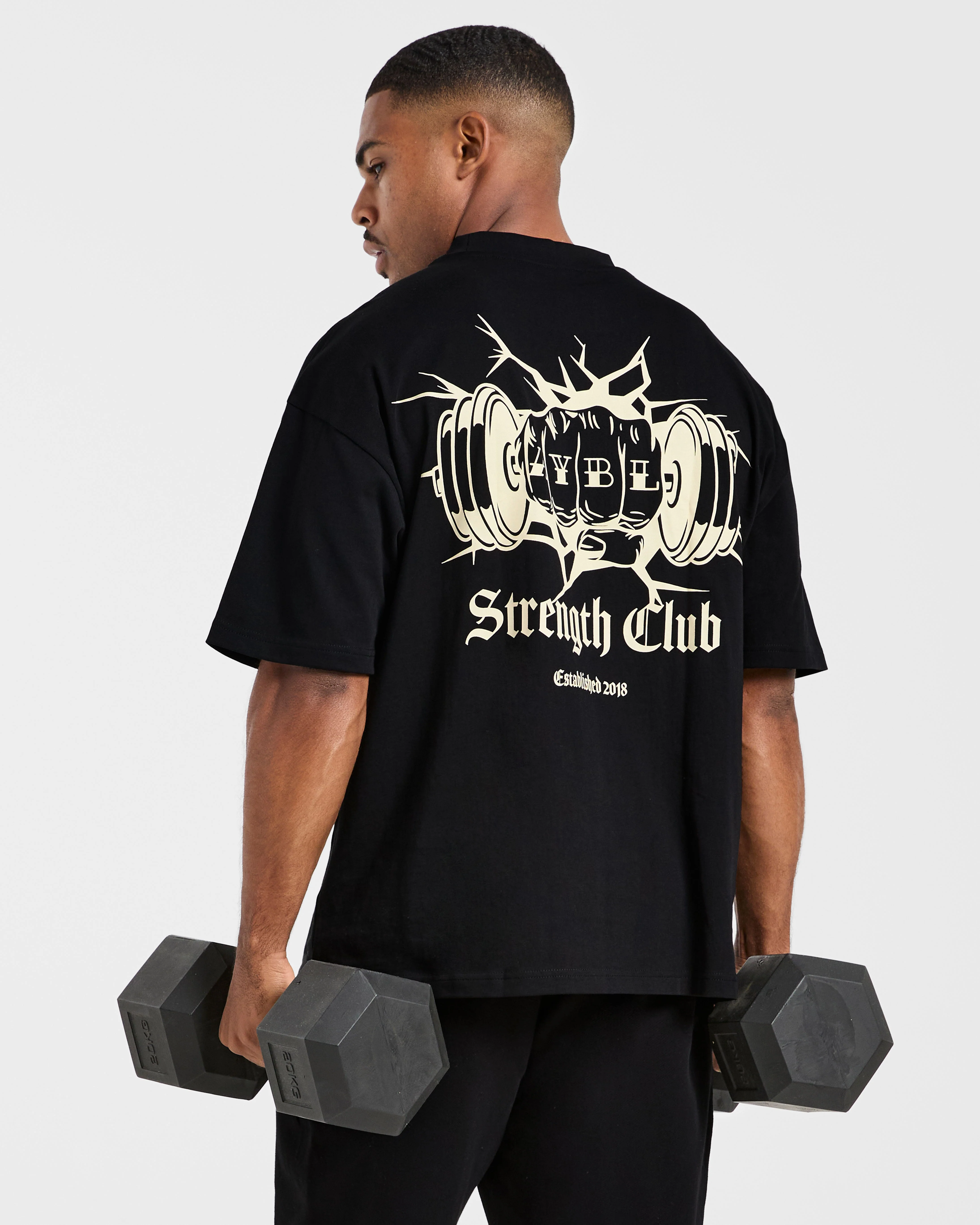 AYBL Strength Club Oversized T Shirt - Black - Image 7