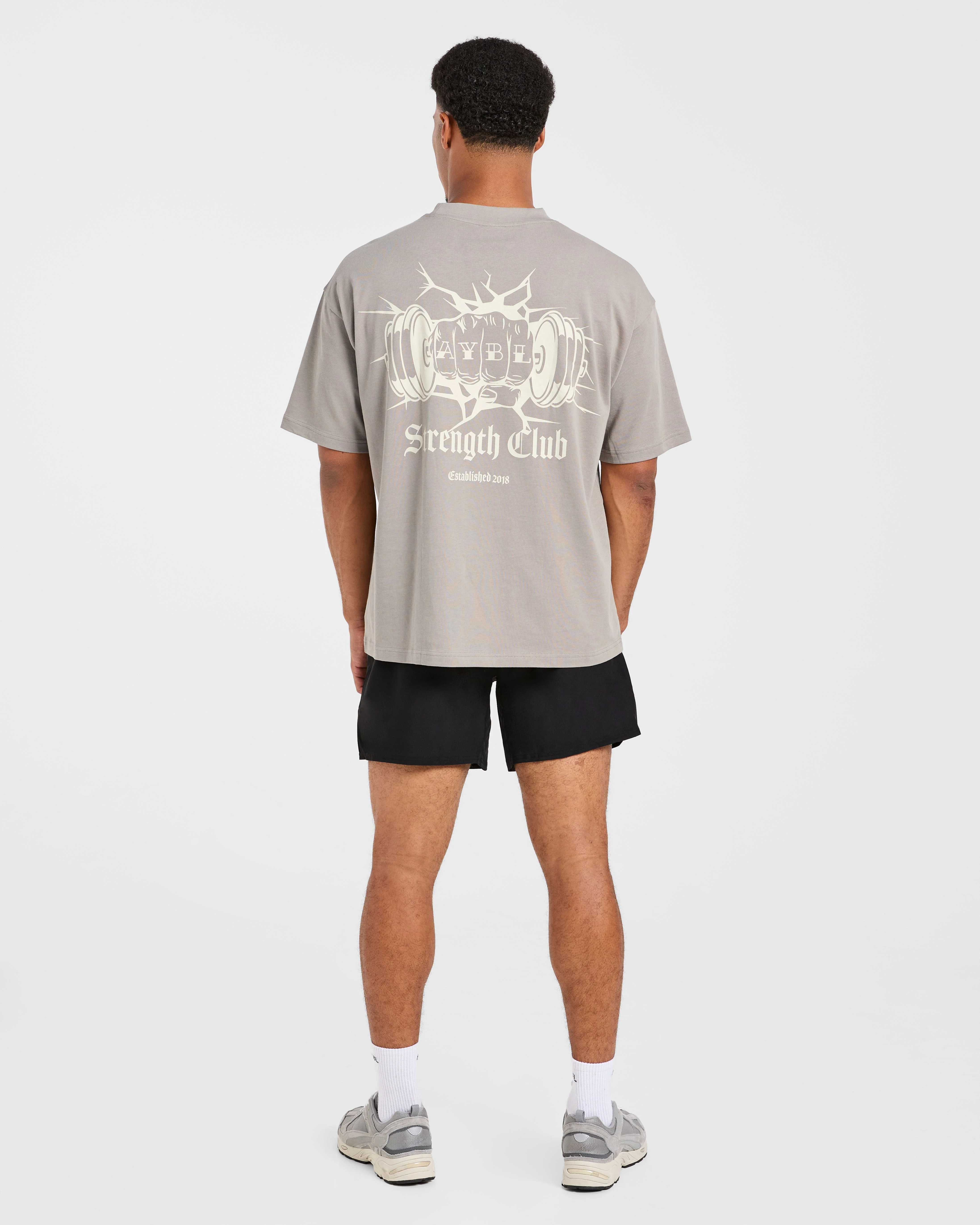 AYBL Strength Club Oversized T Shirt - Fog - Image 4