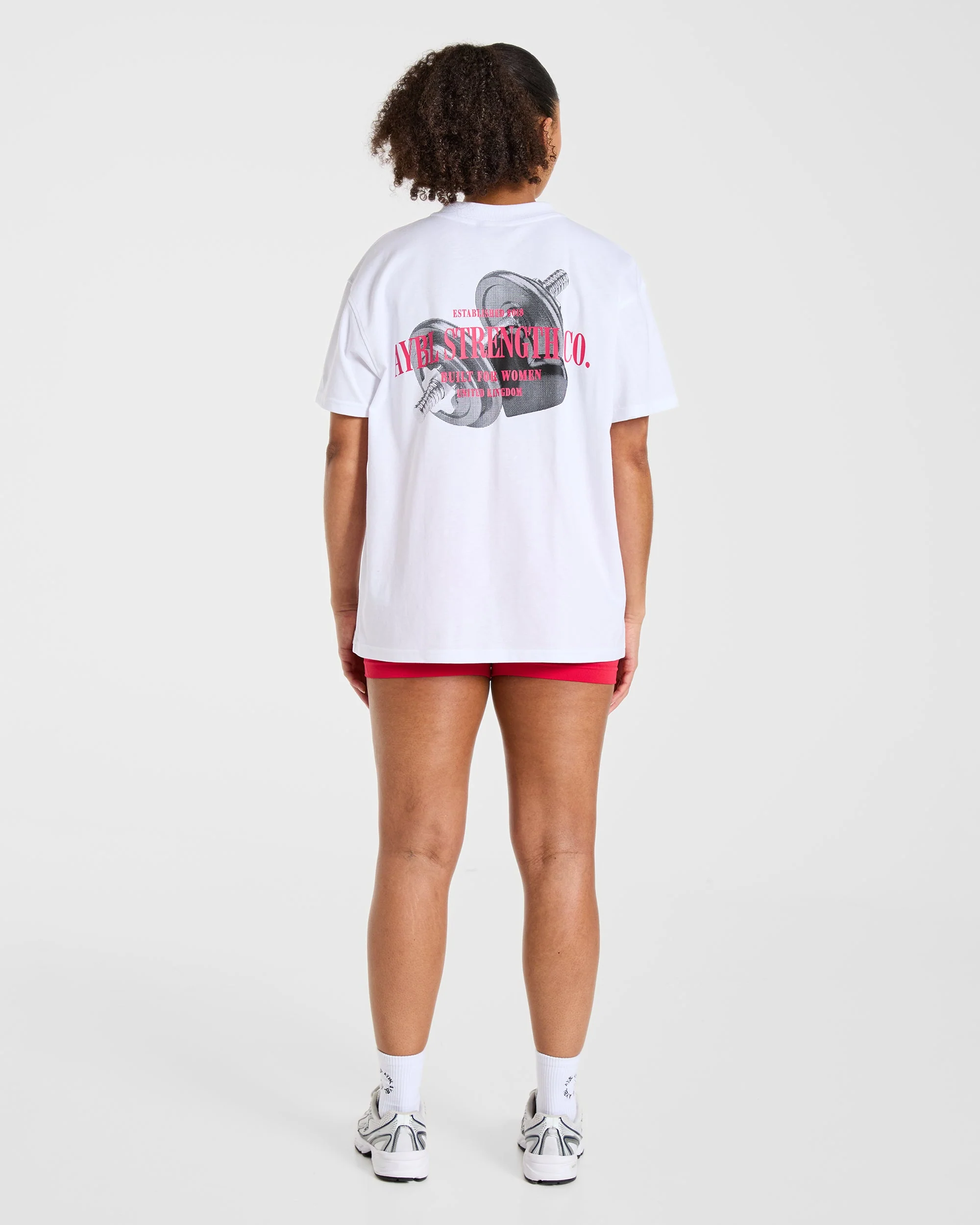 AYBL Strength Co Oversized T Shirt - White - Image 4