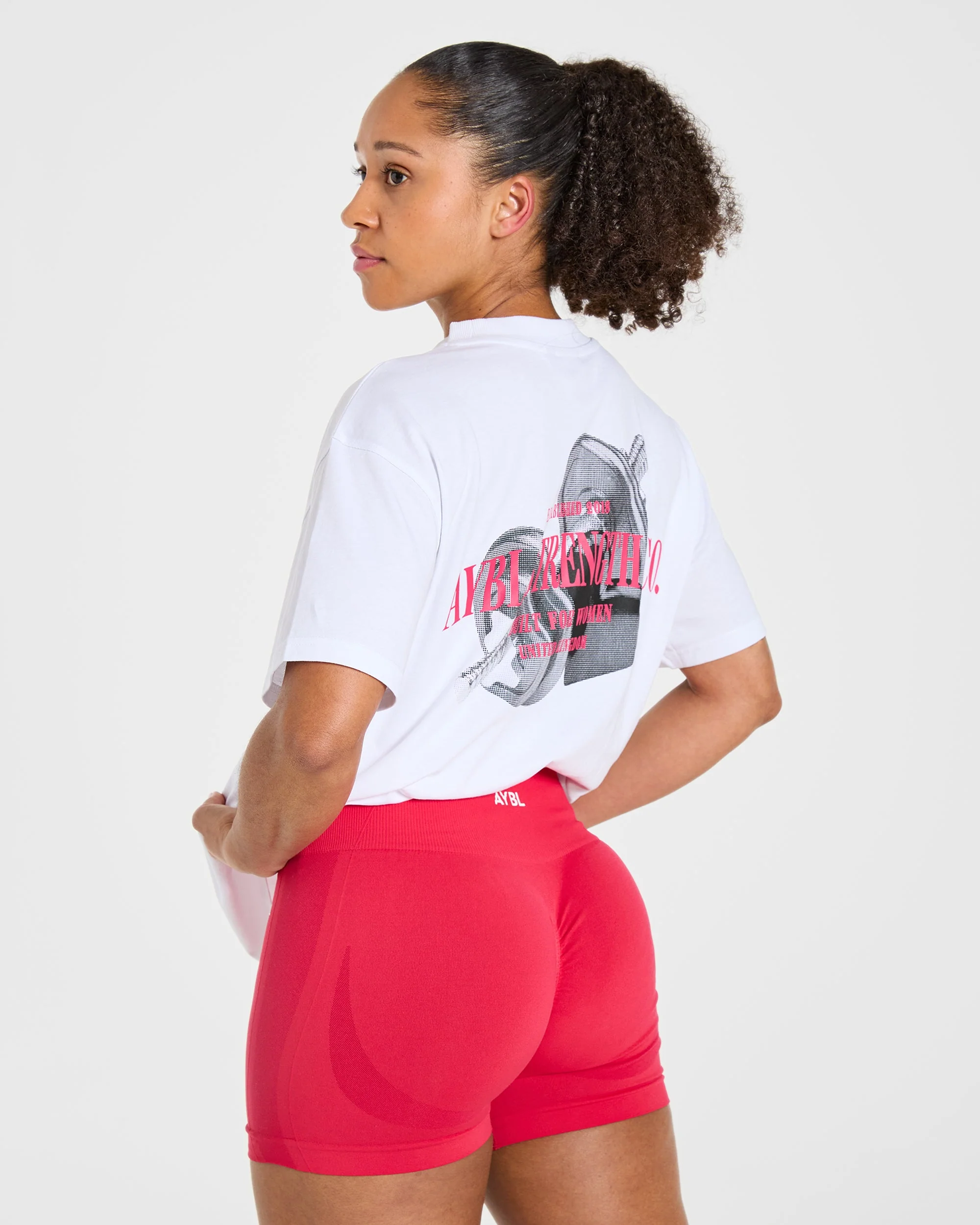 AYBL Strength Co Oversized T Shirt - White - Image 7