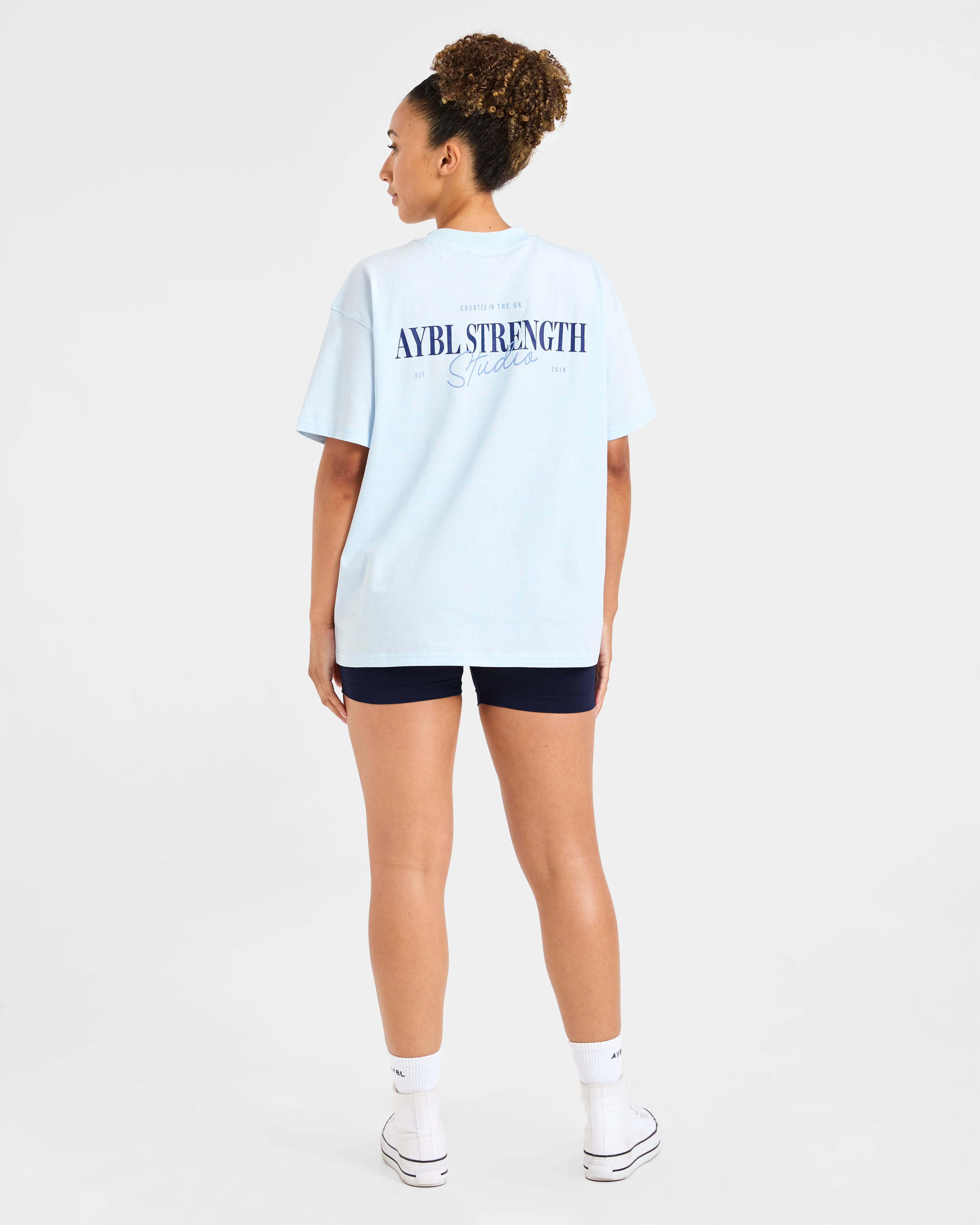 AYBL Strength Studio Oversized T Shirt - Blue - Image 4