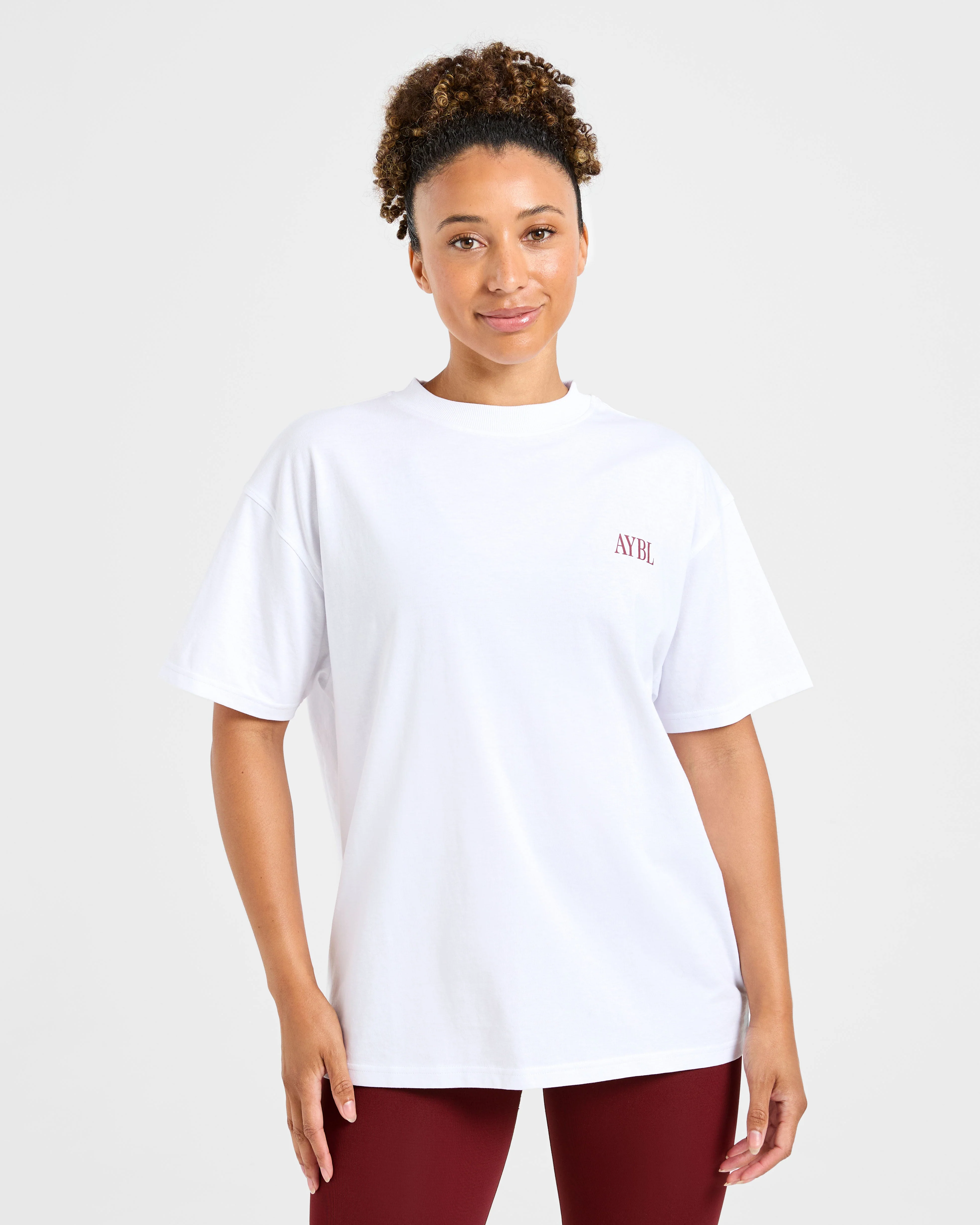 AYBL Strength Studio Oversized T Shirt - White - Image 2
