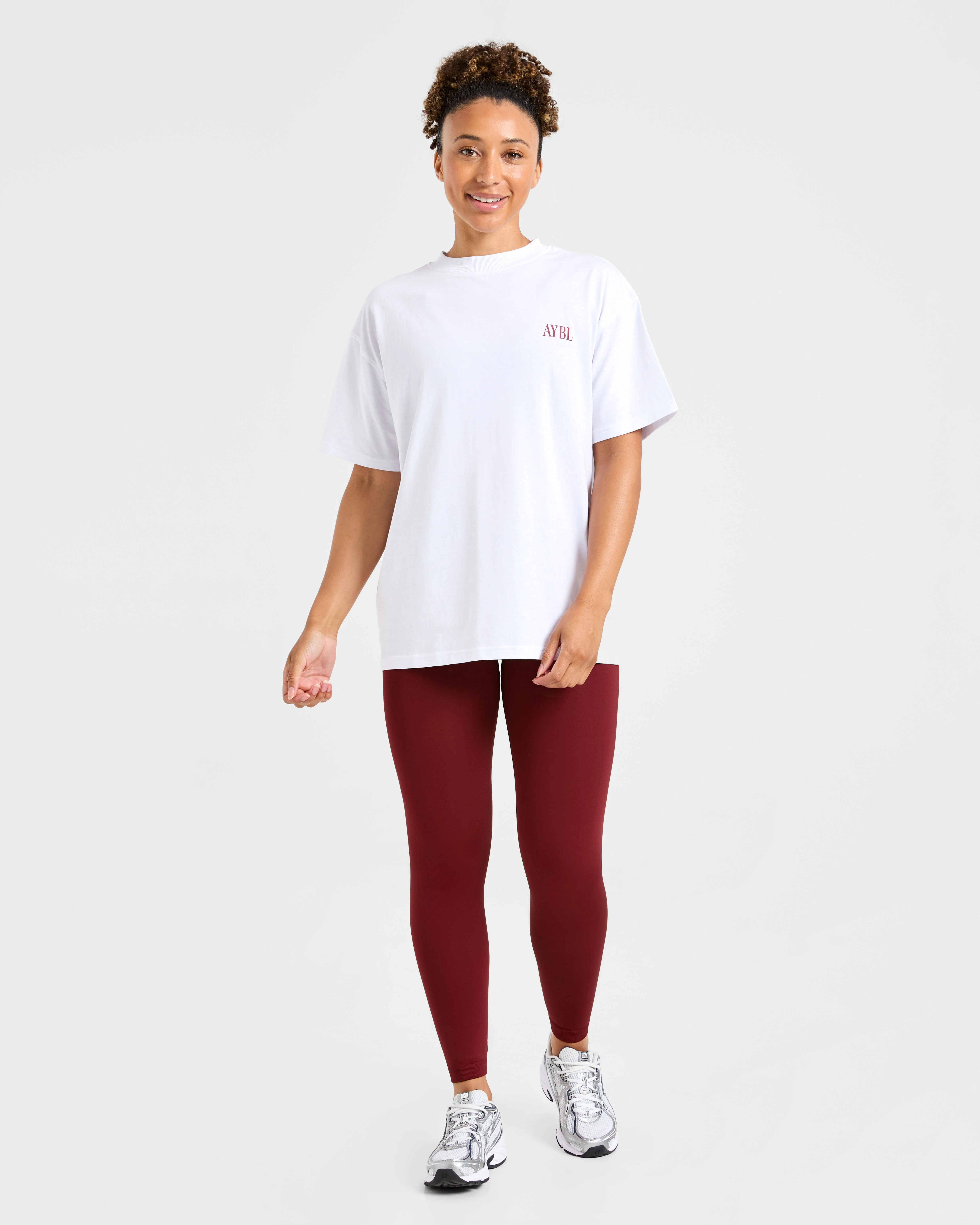 AYBL Strength Studio Oversized T Shirt - White - Image 3