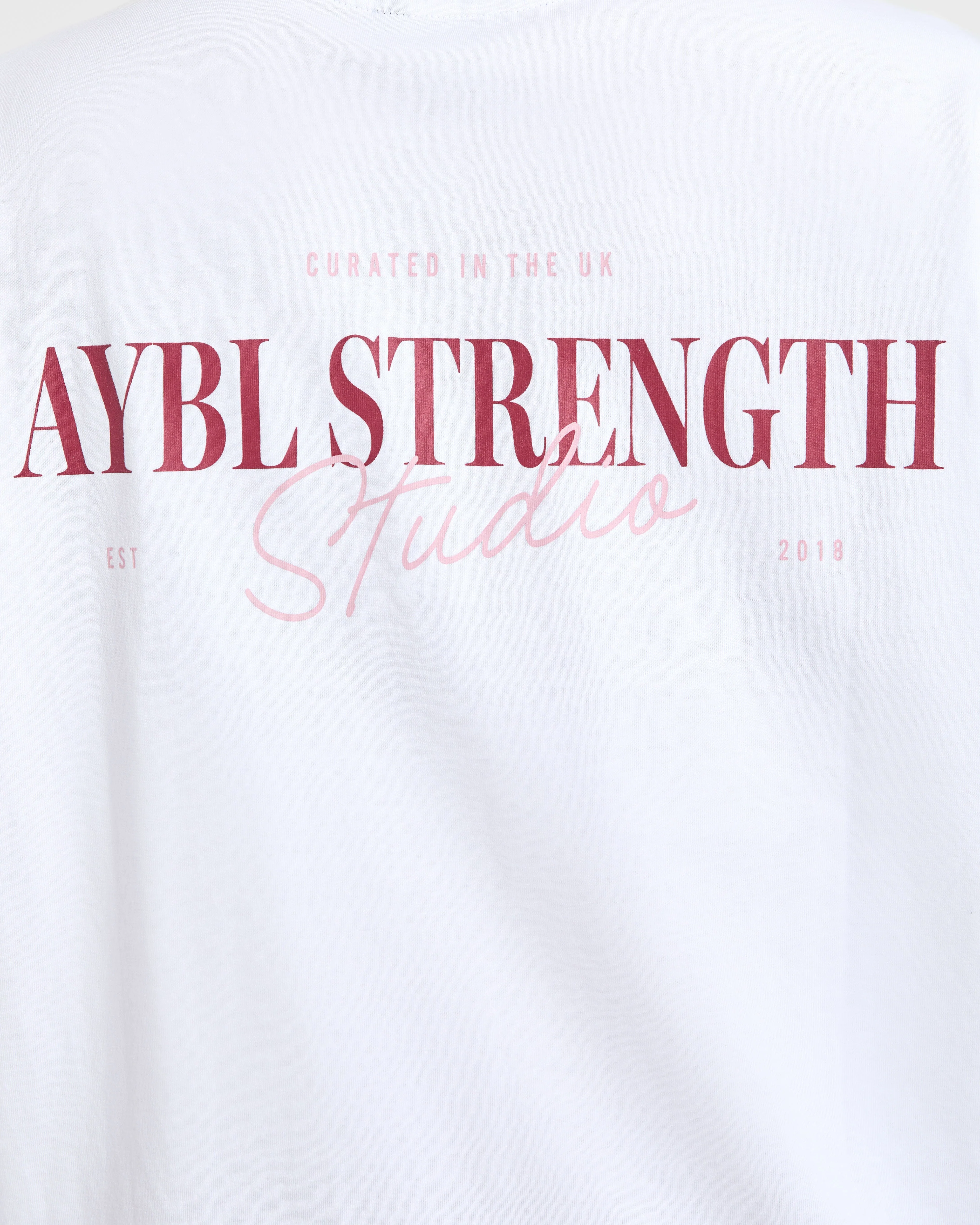 AYBL Strength Studio Oversized T Shirt - White - Image 6