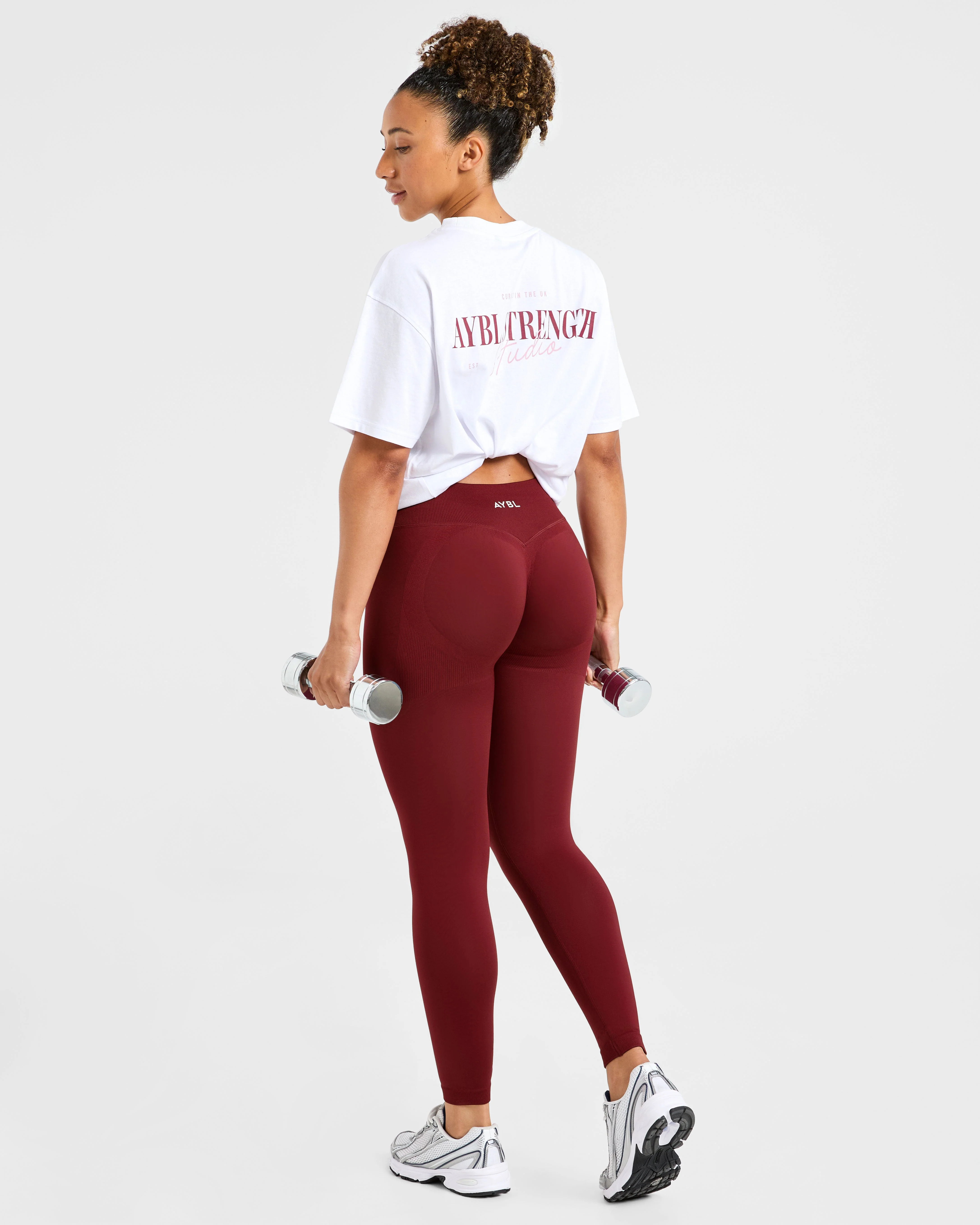 AYBL Strength Studio Oversized T Shirt - White - Image 7