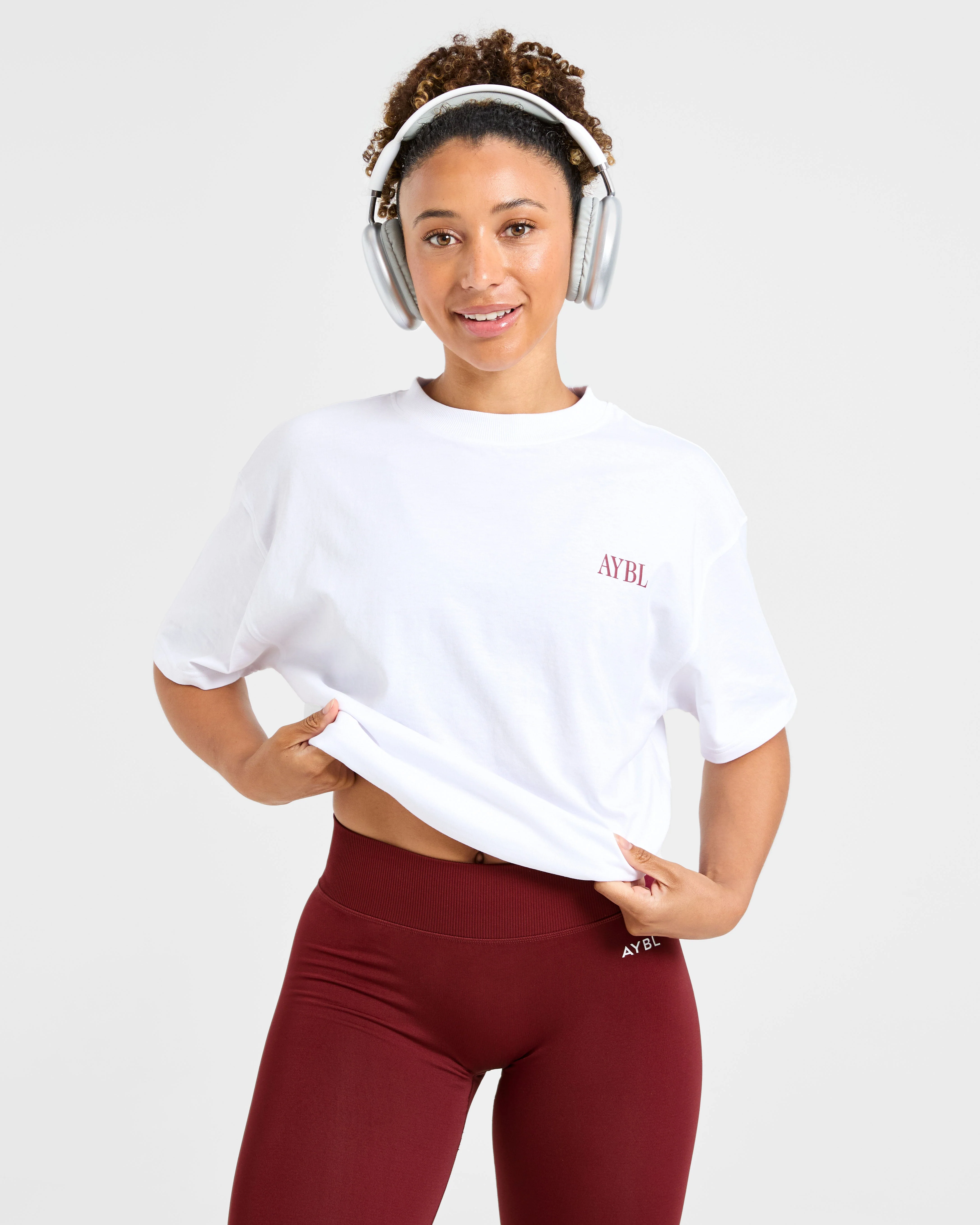 AYBL Strength Studio Oversized T Shirt - White - Image 8