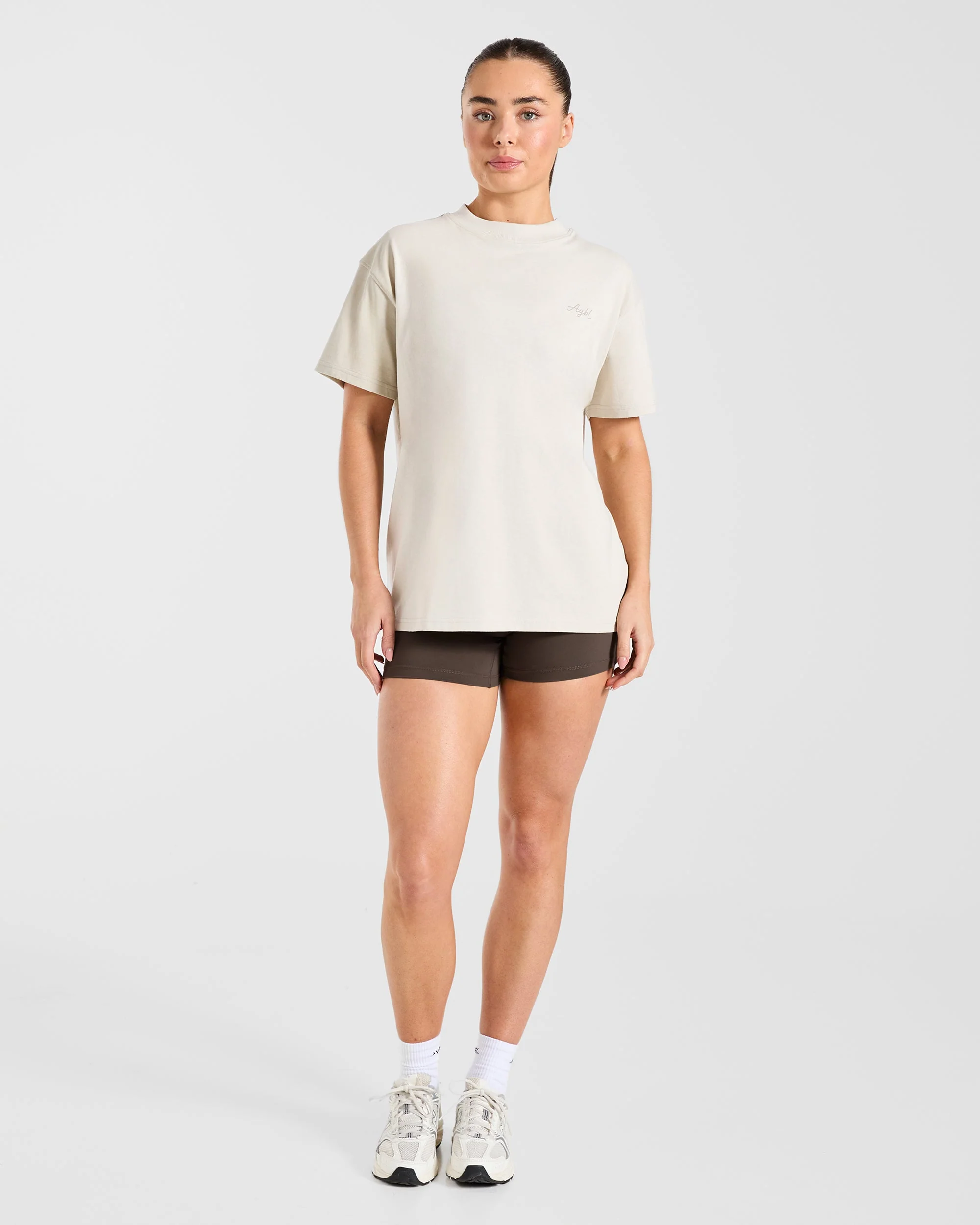 AYBL Studio Oversized T Shirt - Taupe Beige - Image 3