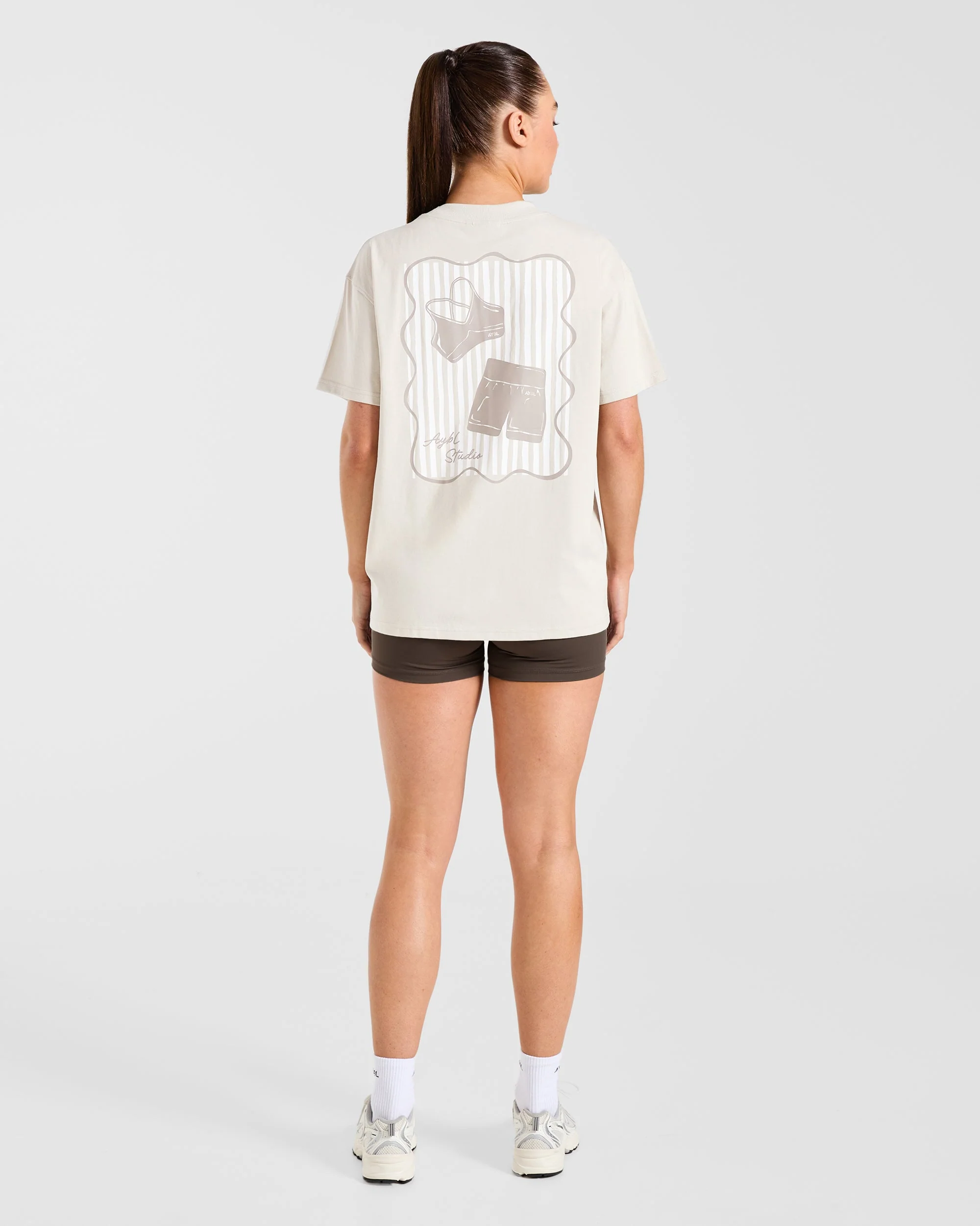 AYBL Studio Oversized T Shirt - Taupe Beige - Image 4