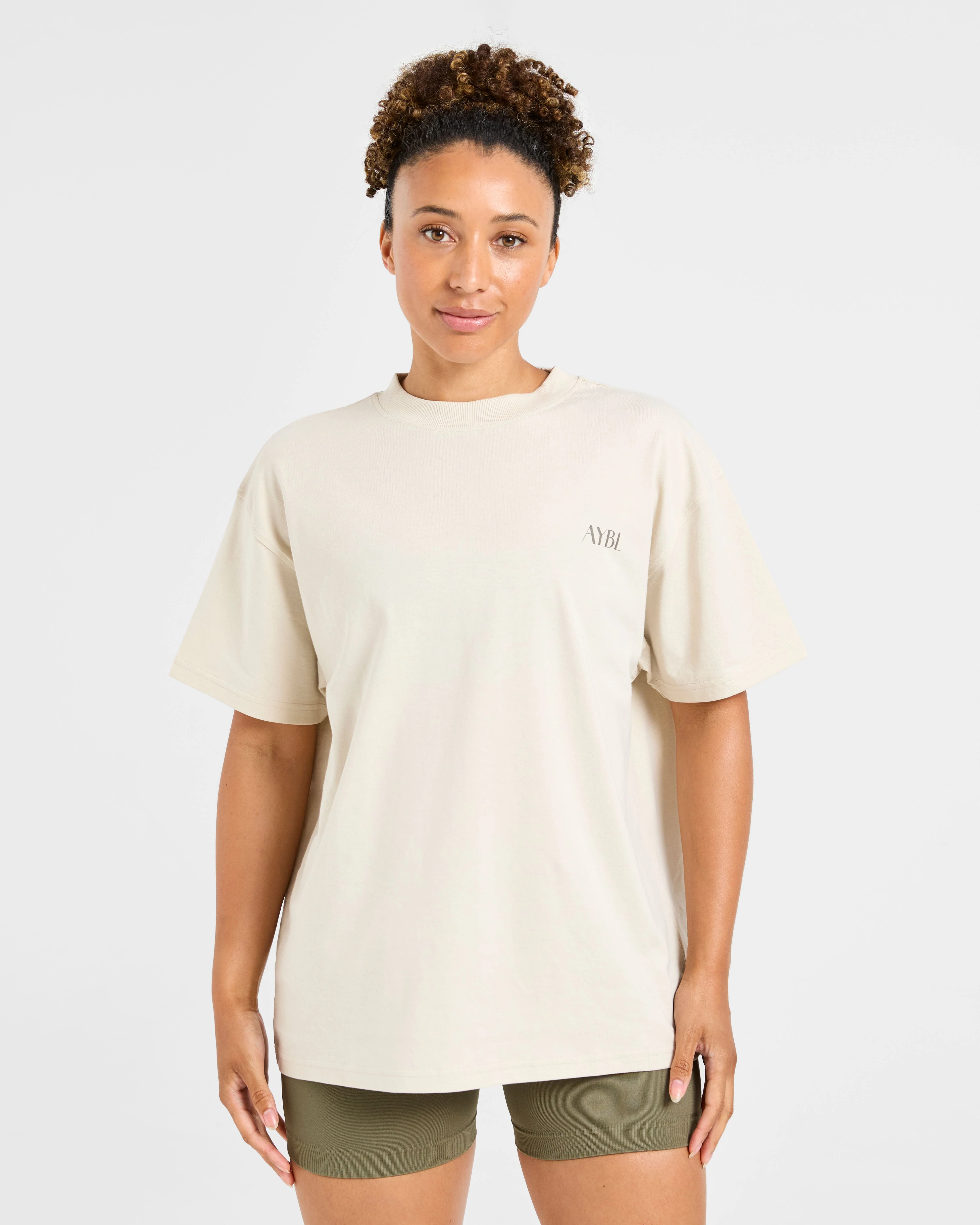 AYBL Wellness Oversized T Shirt - Beige - Image 2