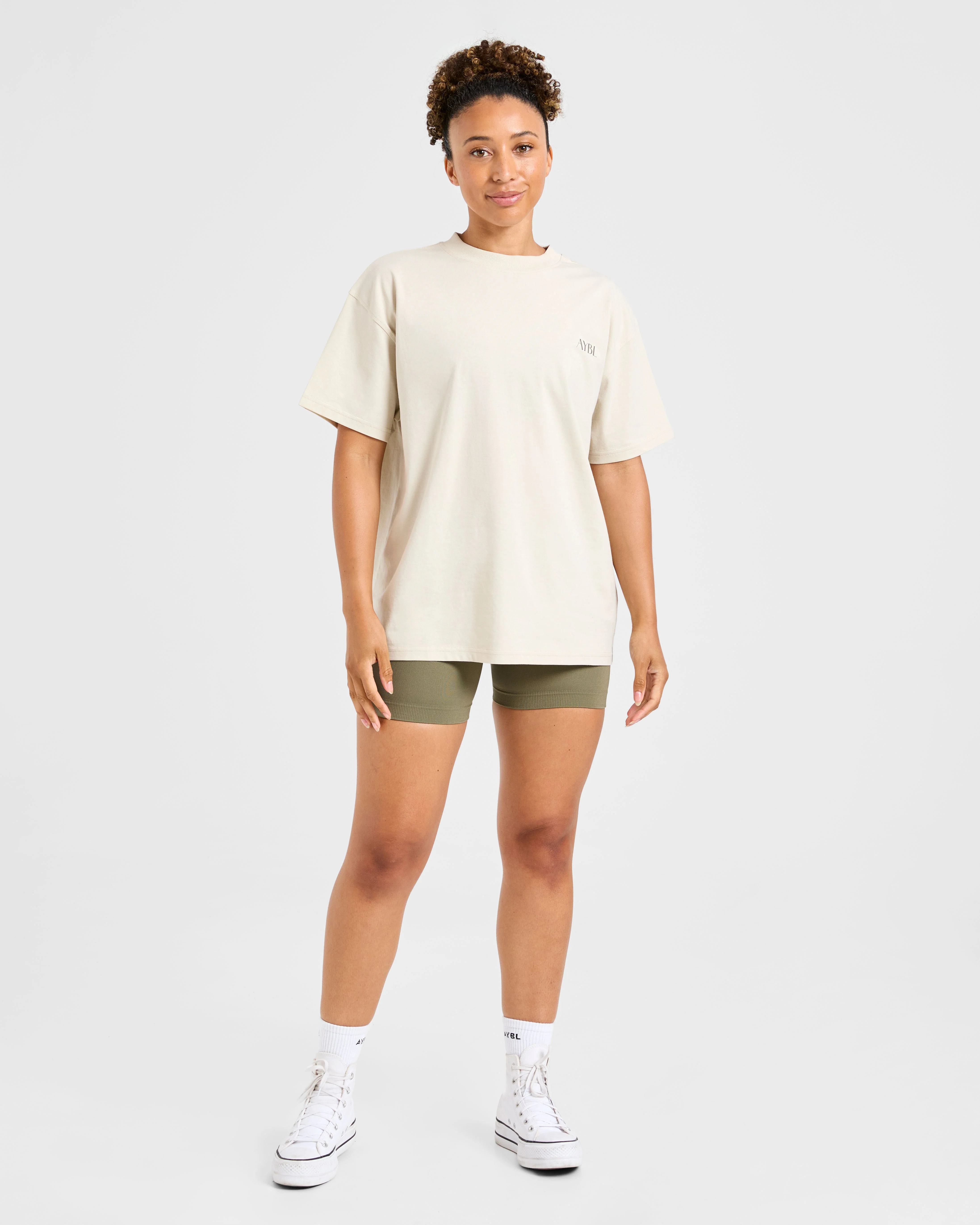 AYBL Wellness Oversized T Shirt - Beige - Image 3
