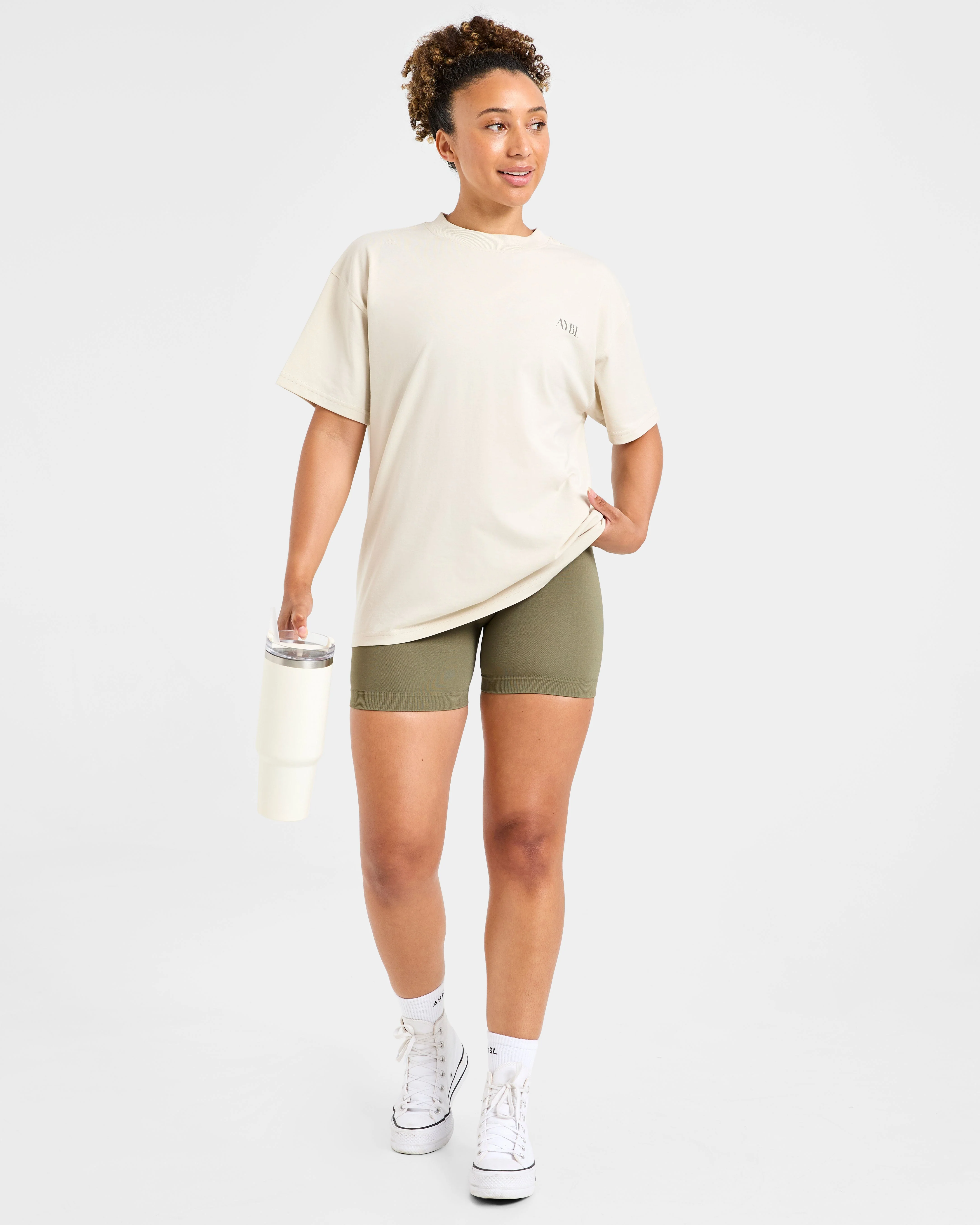 AYBL Wellness Oversized T Shirt - Beige - Image 7