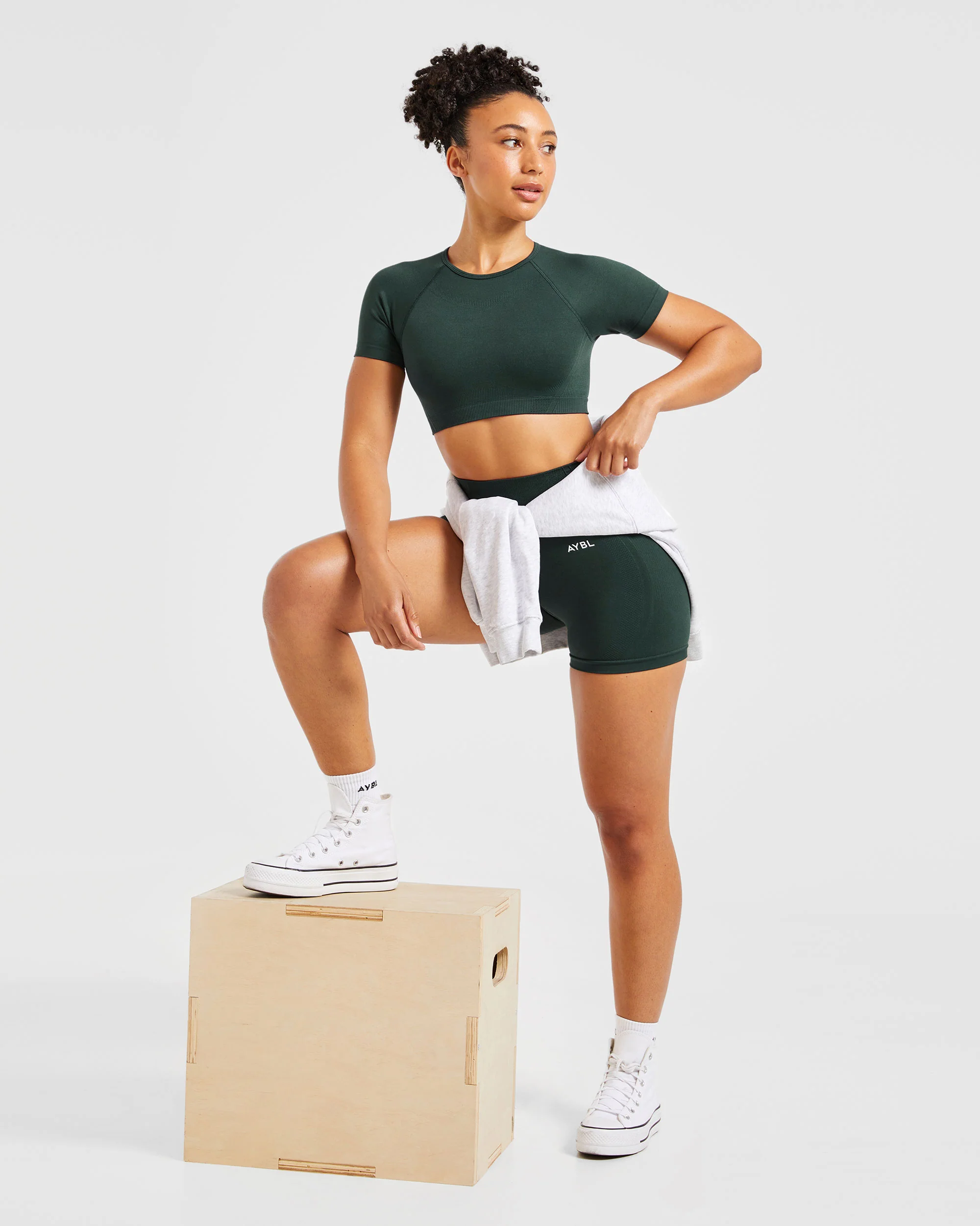 Balance V3 Seamless Crop Top - Dark Green - Image 8