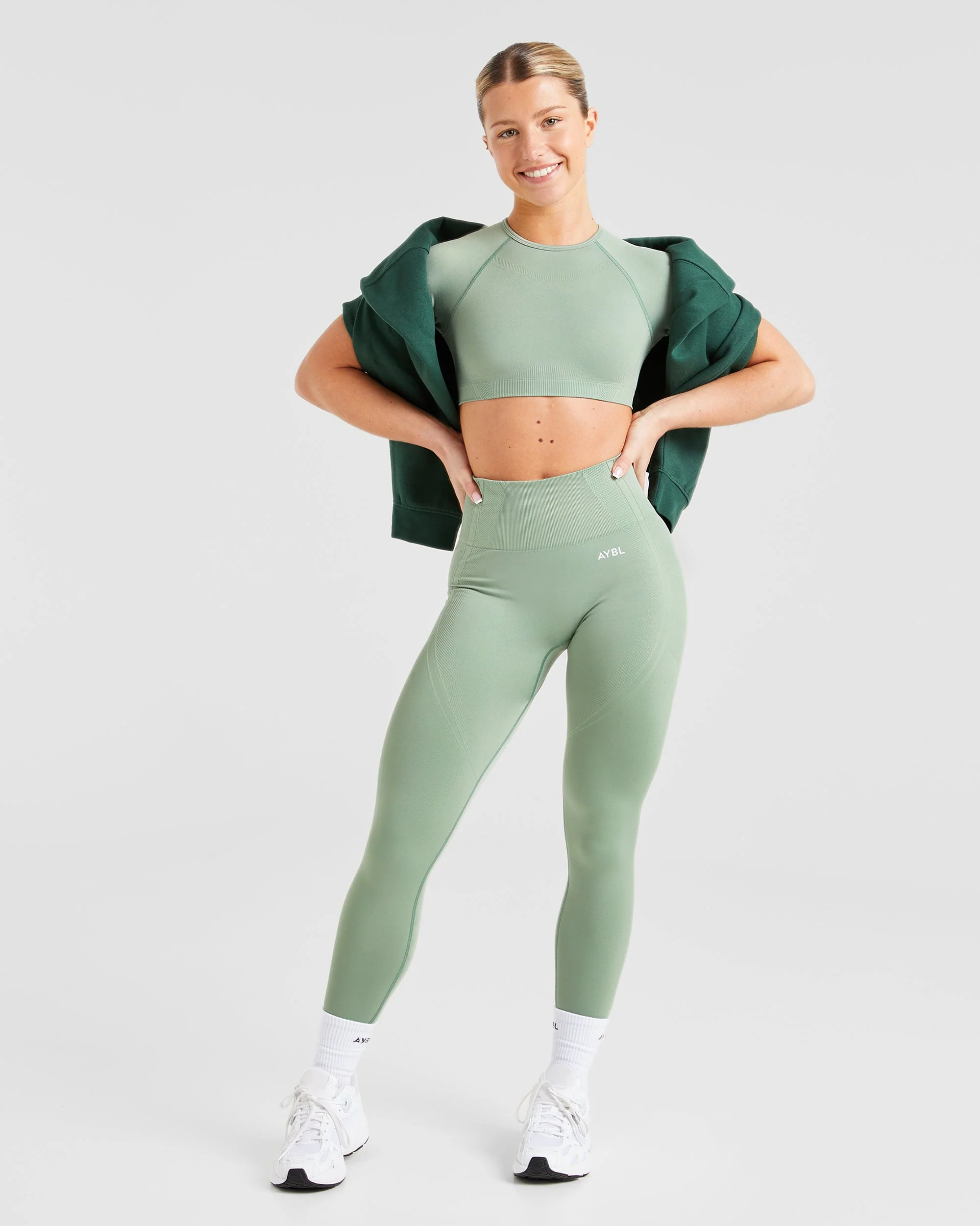Balance V3 Seamless Crop Top - Grove Green - Image 8