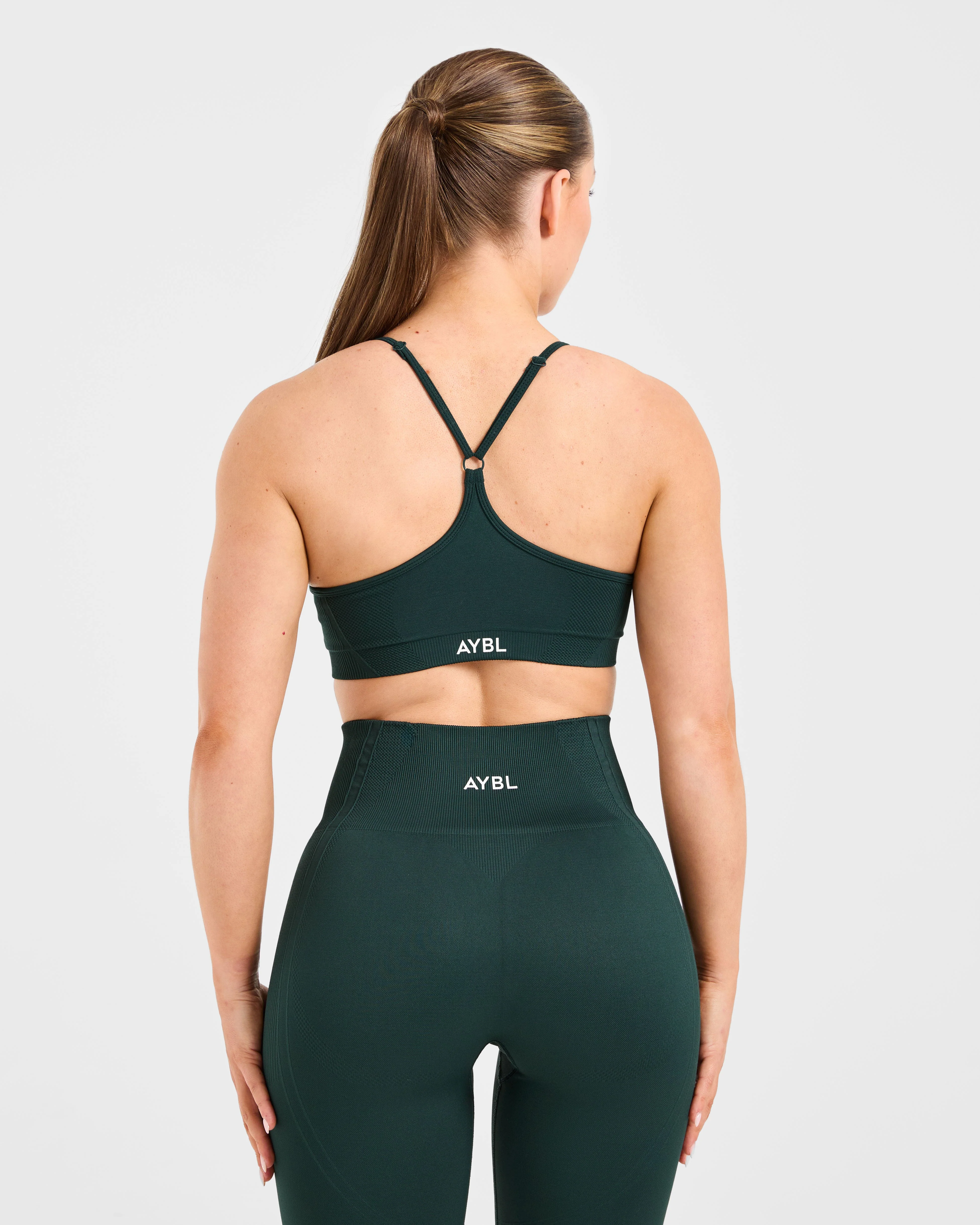 Balance V3 Seamless Strappy Sports Bra - Dark Green - Image 2