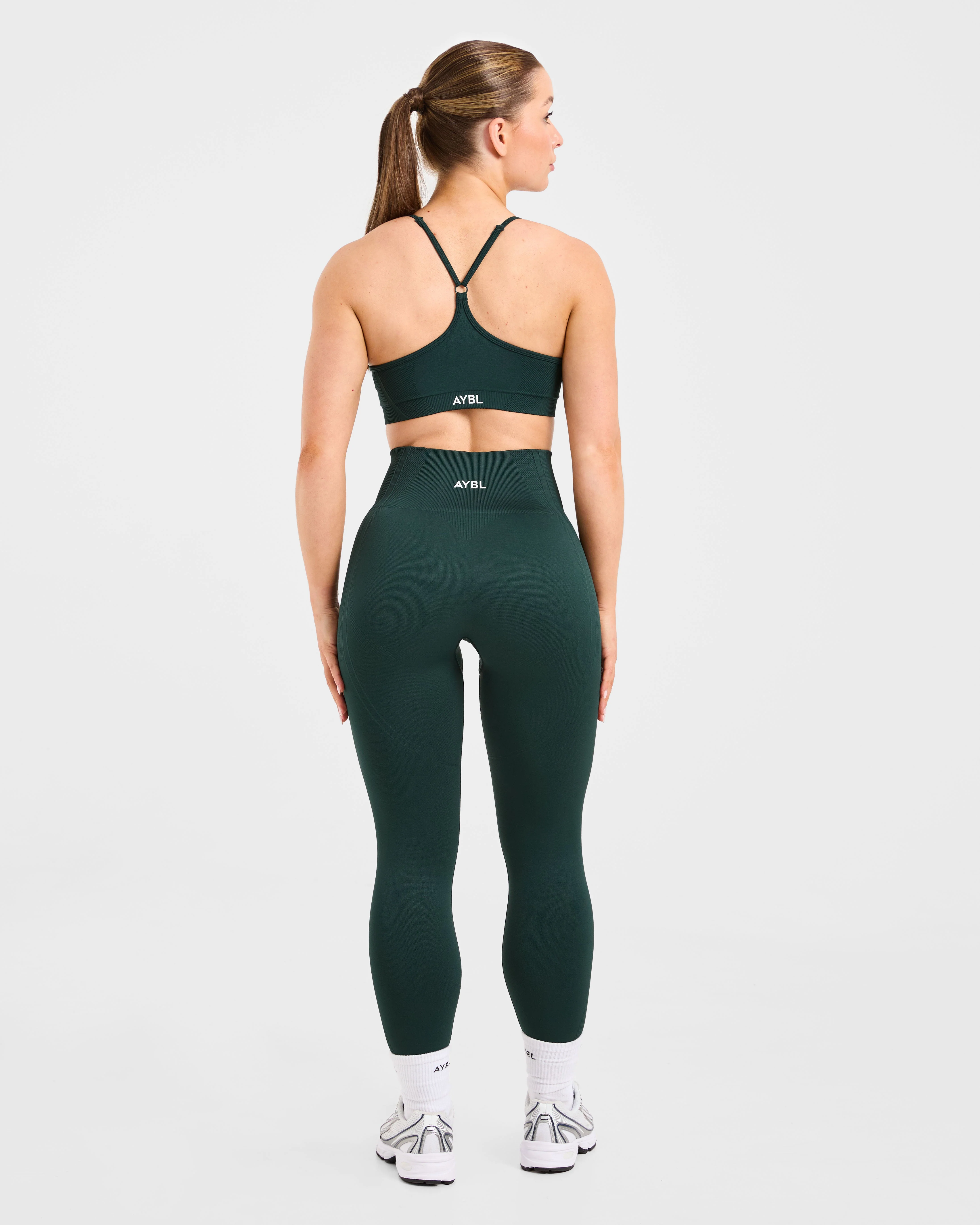 Balance V3 Seamless Strappy Sports Bra - Dark Green - Image 4