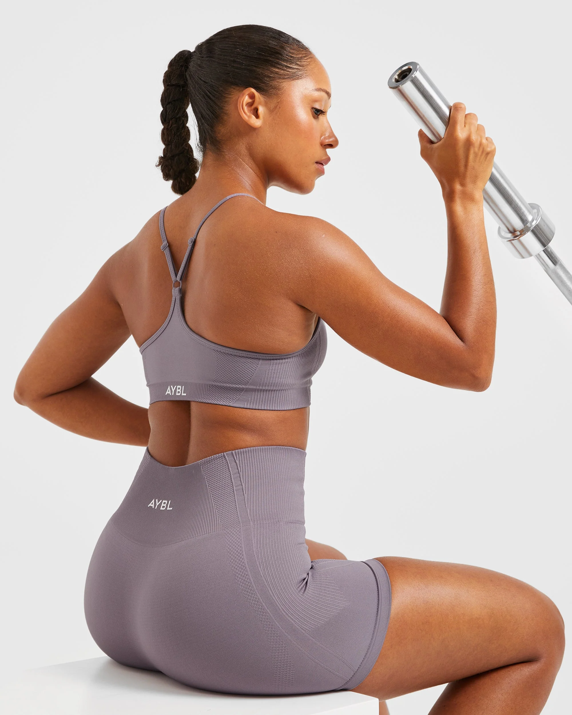 Balance V3 Seamless Strappy Sports Bra - Mauve - Image 7