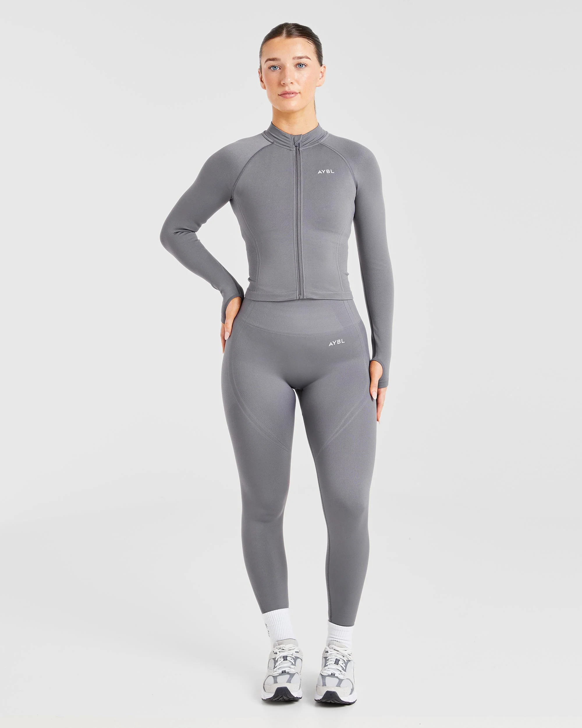 Balance V3 Seamless Zip Jacket - Charcoal Grey - Image 3