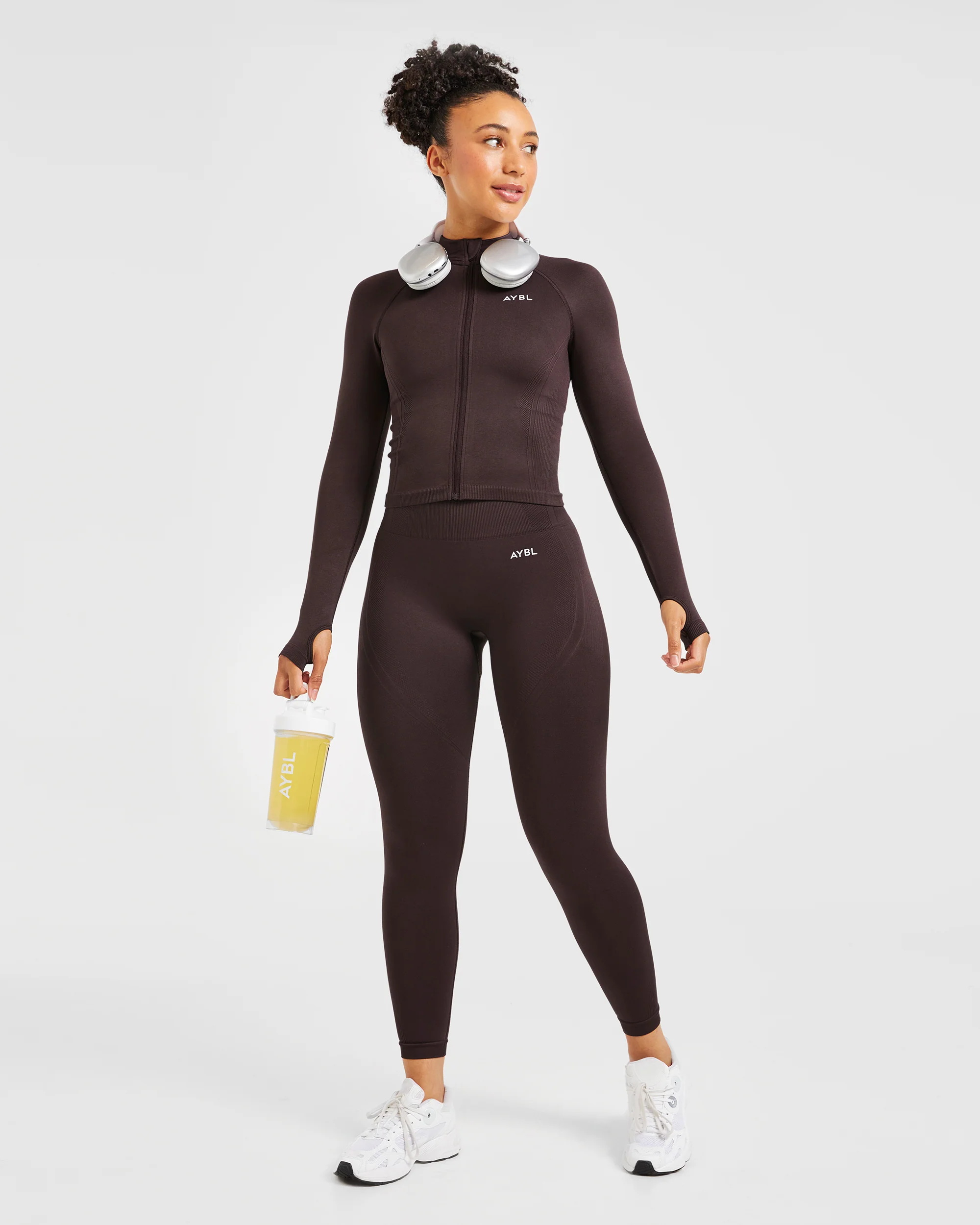 Balance V3 Seamless Zip Jacket - Dark Brown - Image 7