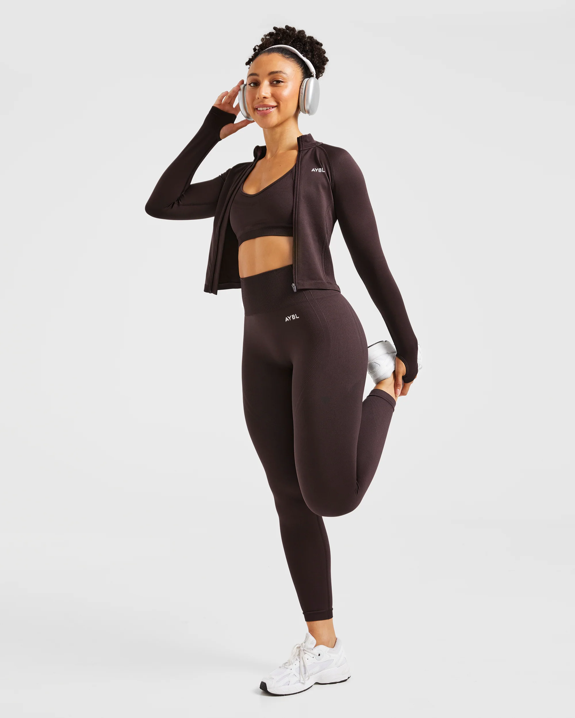 Balance V3 Seamless Zip Jacket - Dark Brown - Image 8
