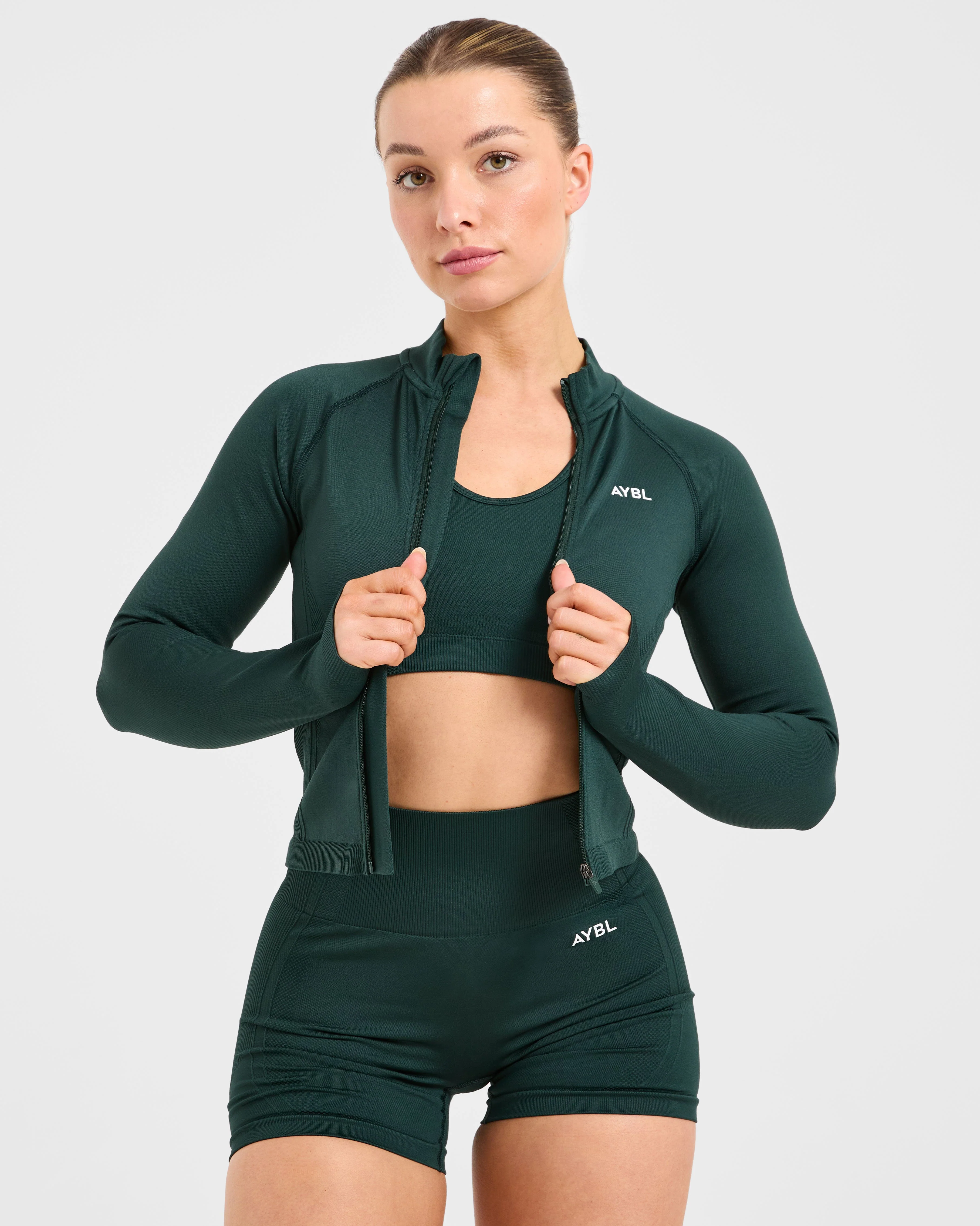 Balance V3 Seamless Zip Jacket - Dark Green - Image 7