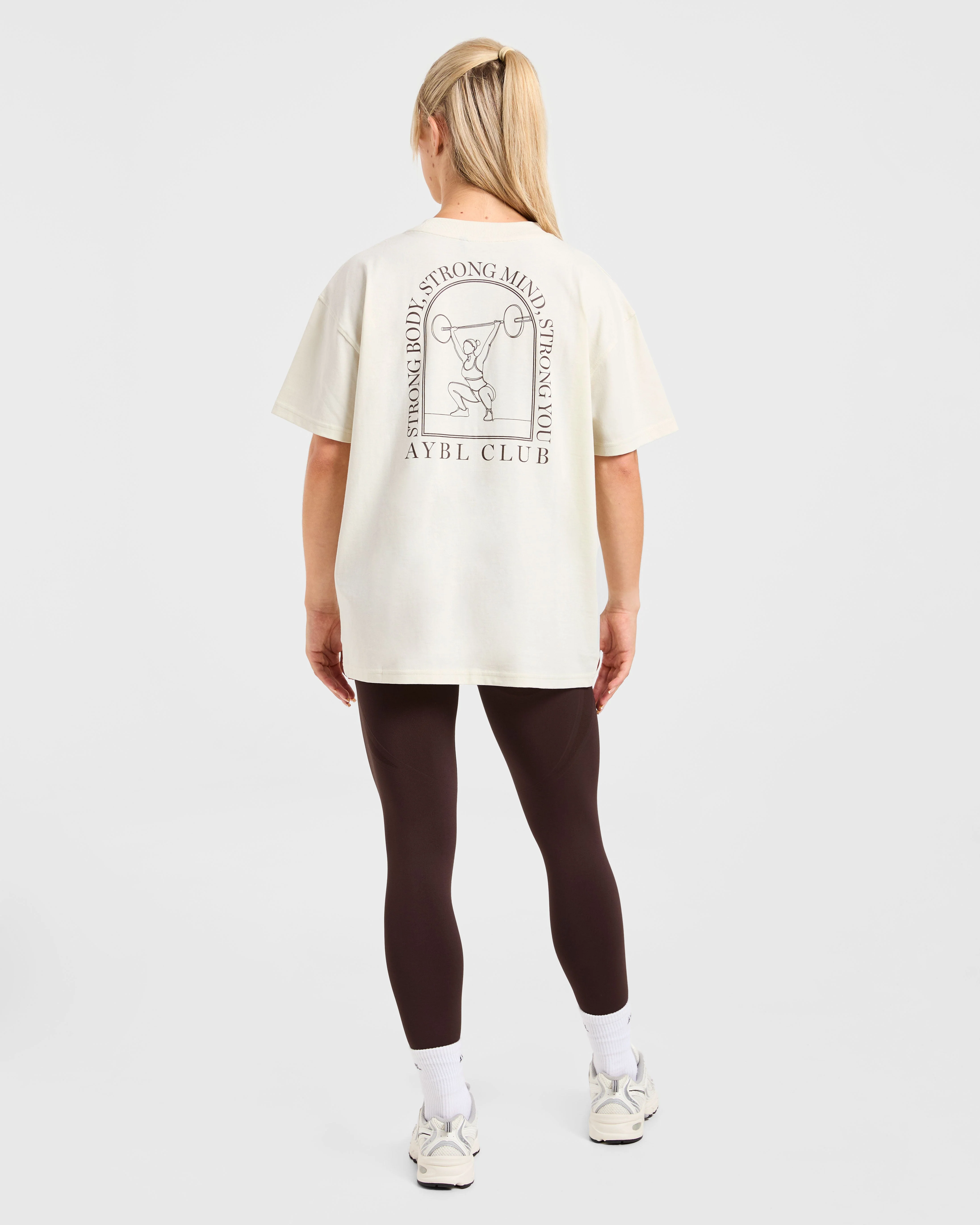 Body, Mind, You Oversized T Shirt - Beige/Brown - Image 4