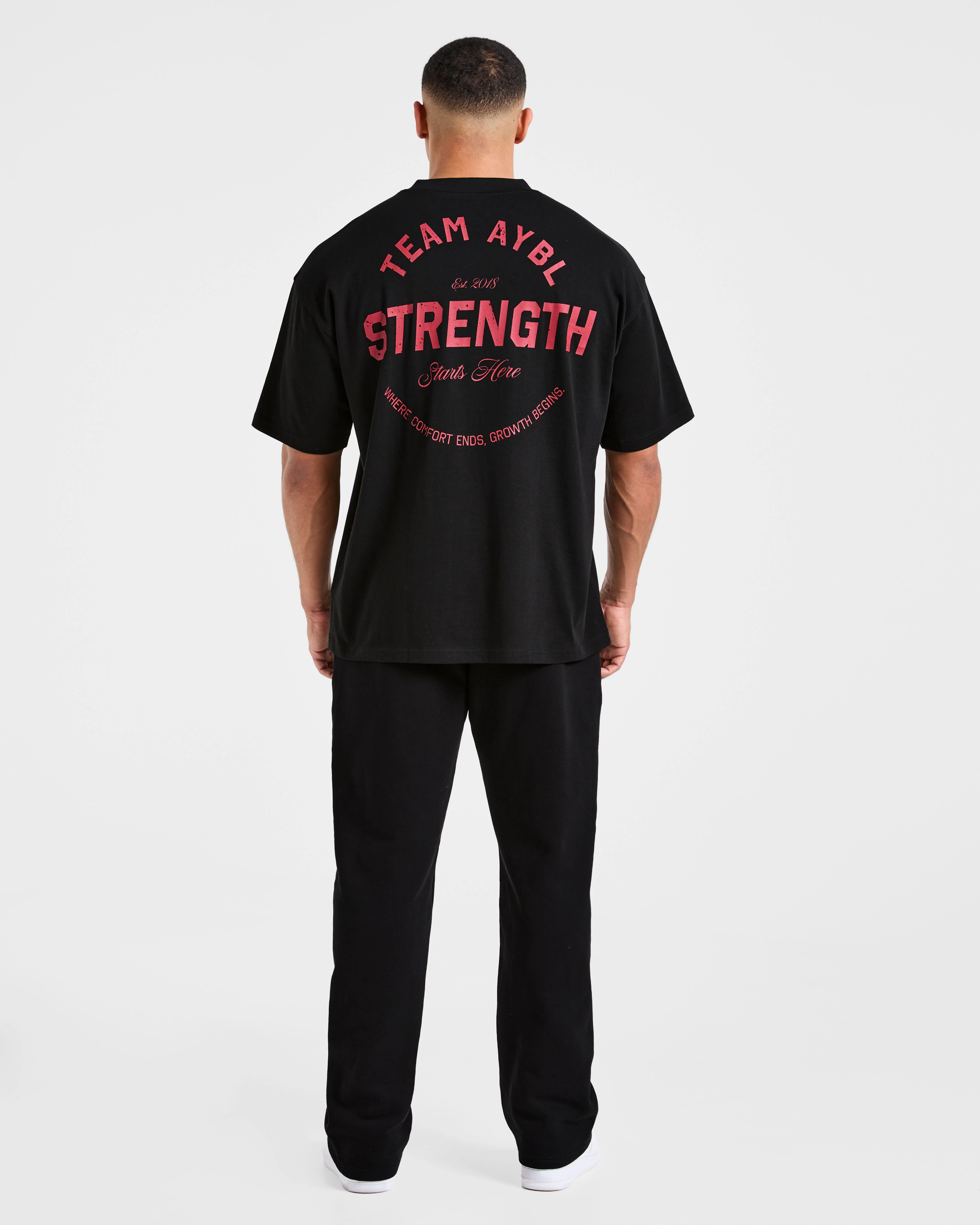 Cam Kissel x Strength Starts Here Oversized T Shirt  - Black/Red - Image 4