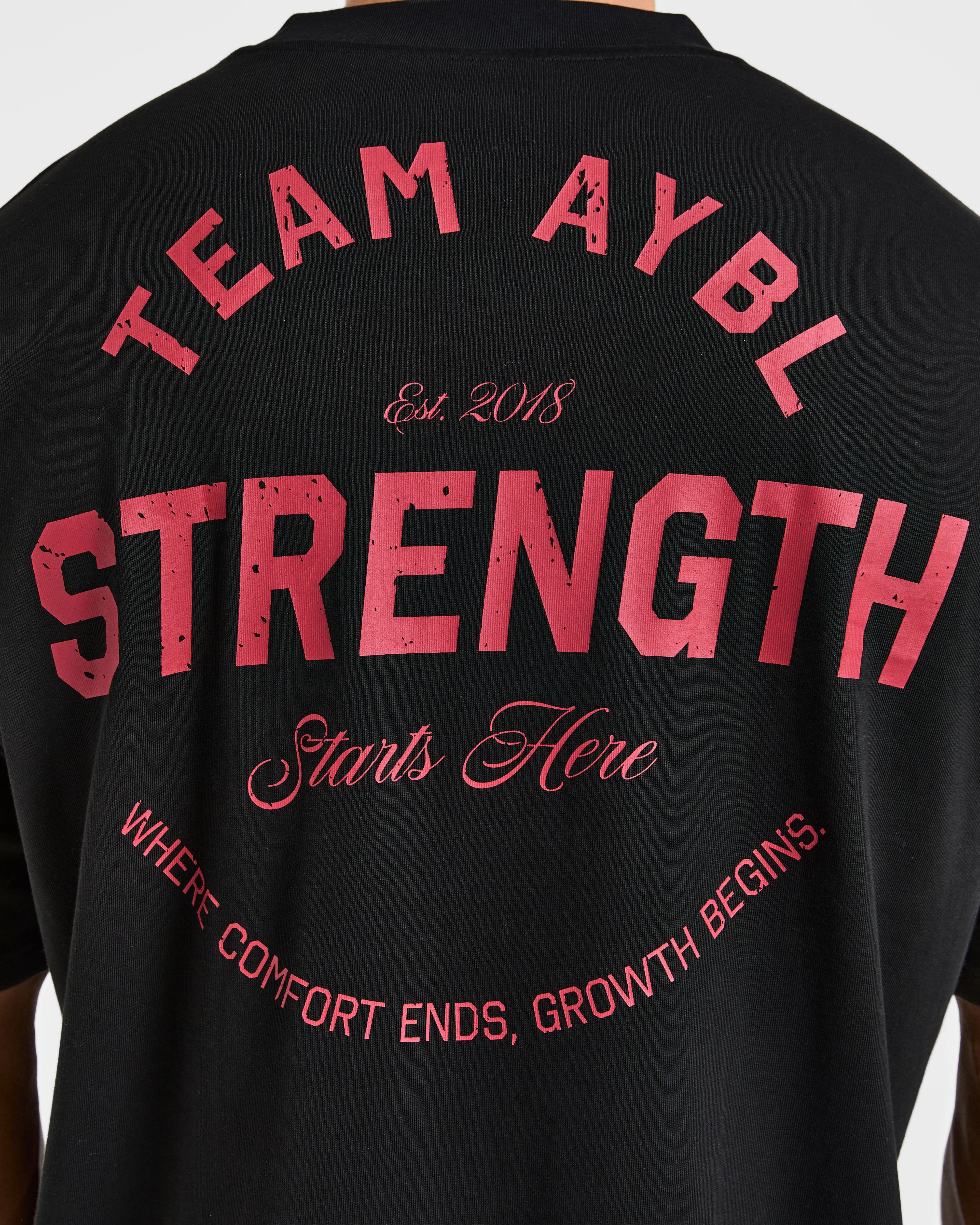 Cam Kissel x Strength Starts Here Oversized T Shirt  - Black/Red - Image 6