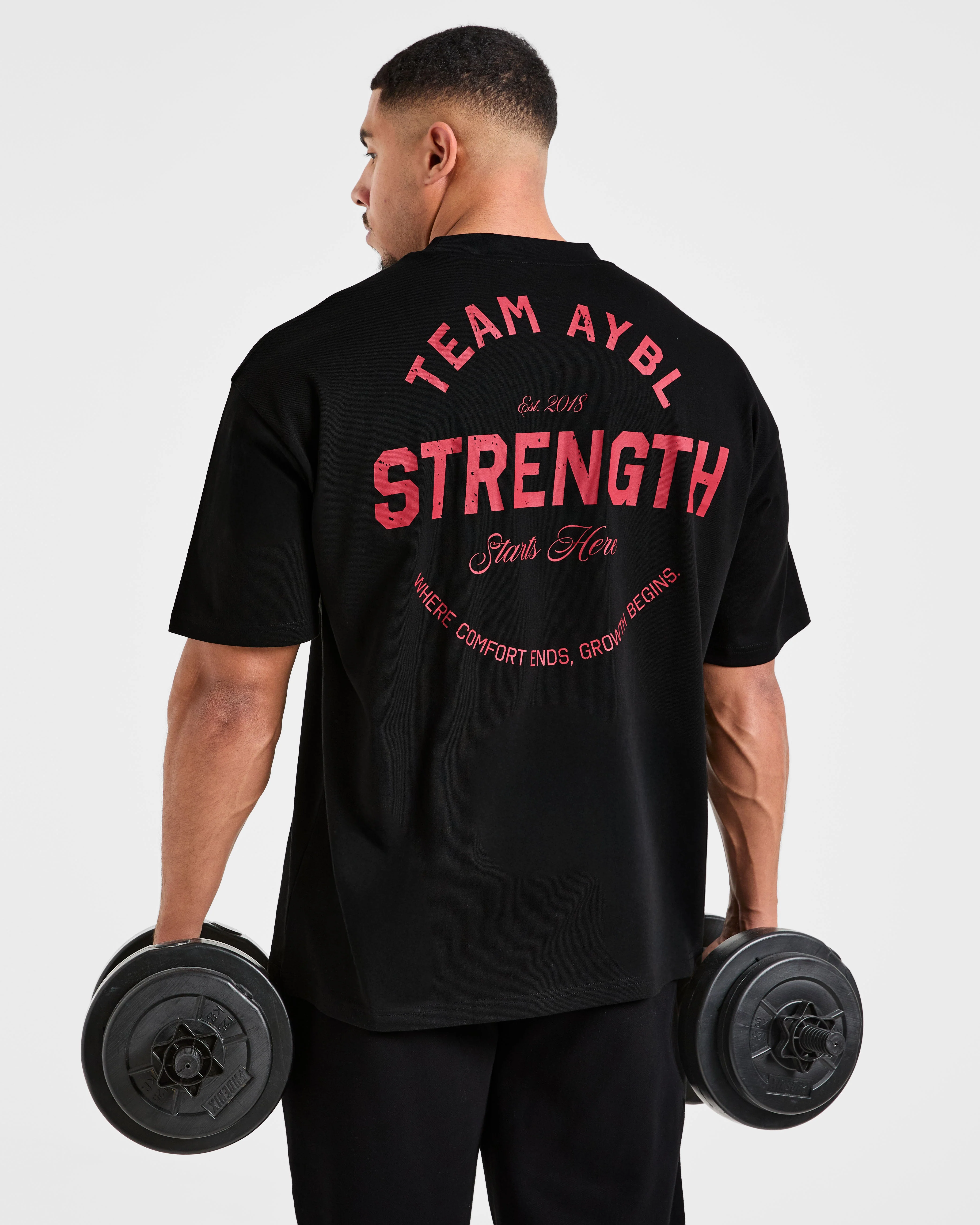 Cam Kissel x Strength Starts Here Oversized T Shirt  - Black/Red - Image 8