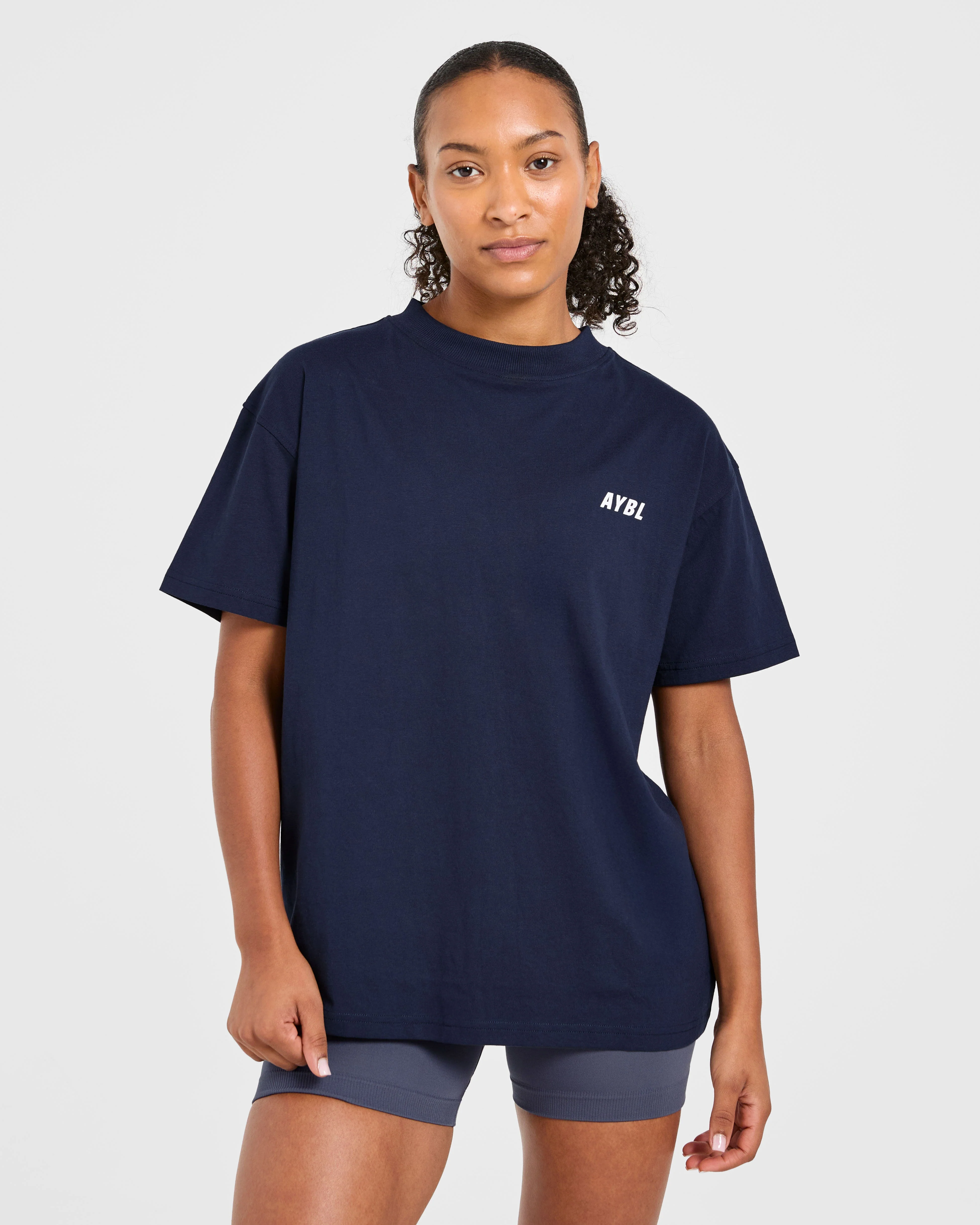 Cardio Club Oversized T Shirt - Navy - Image 2