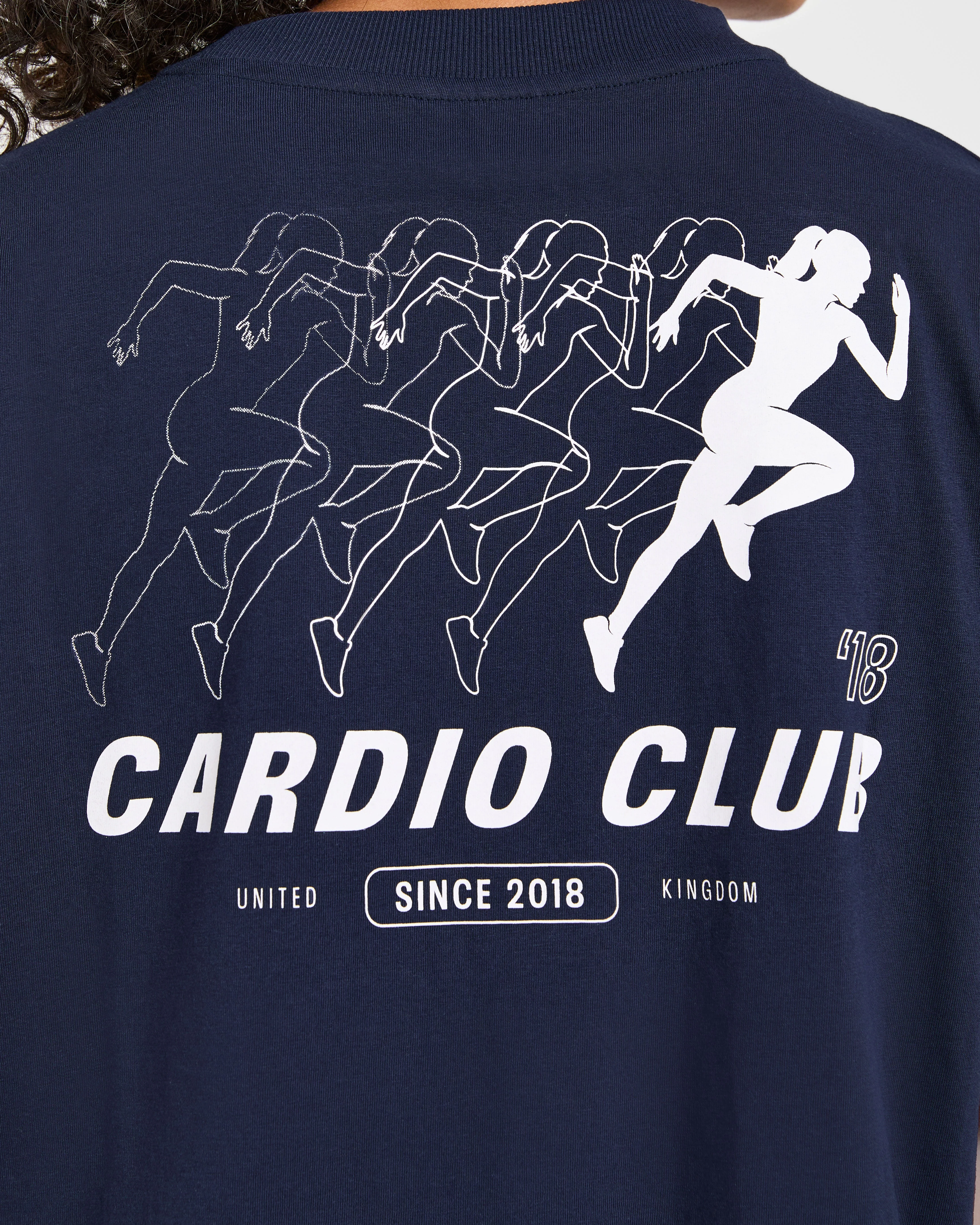 Cardio Club Oversized T Shirt - Navy - Image 6