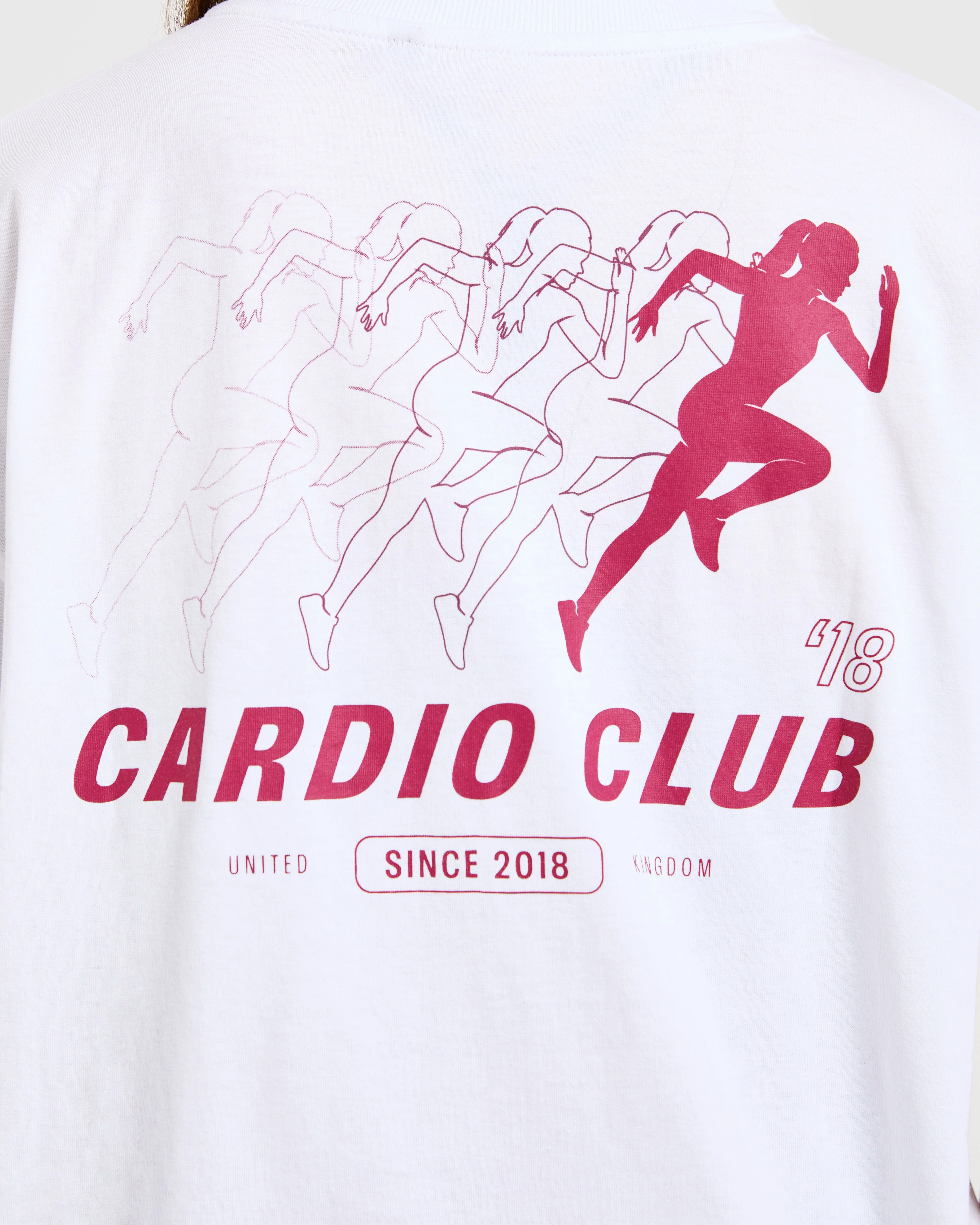Cardio Club Oversized T Shirt - White/Burgundy - Image 6
