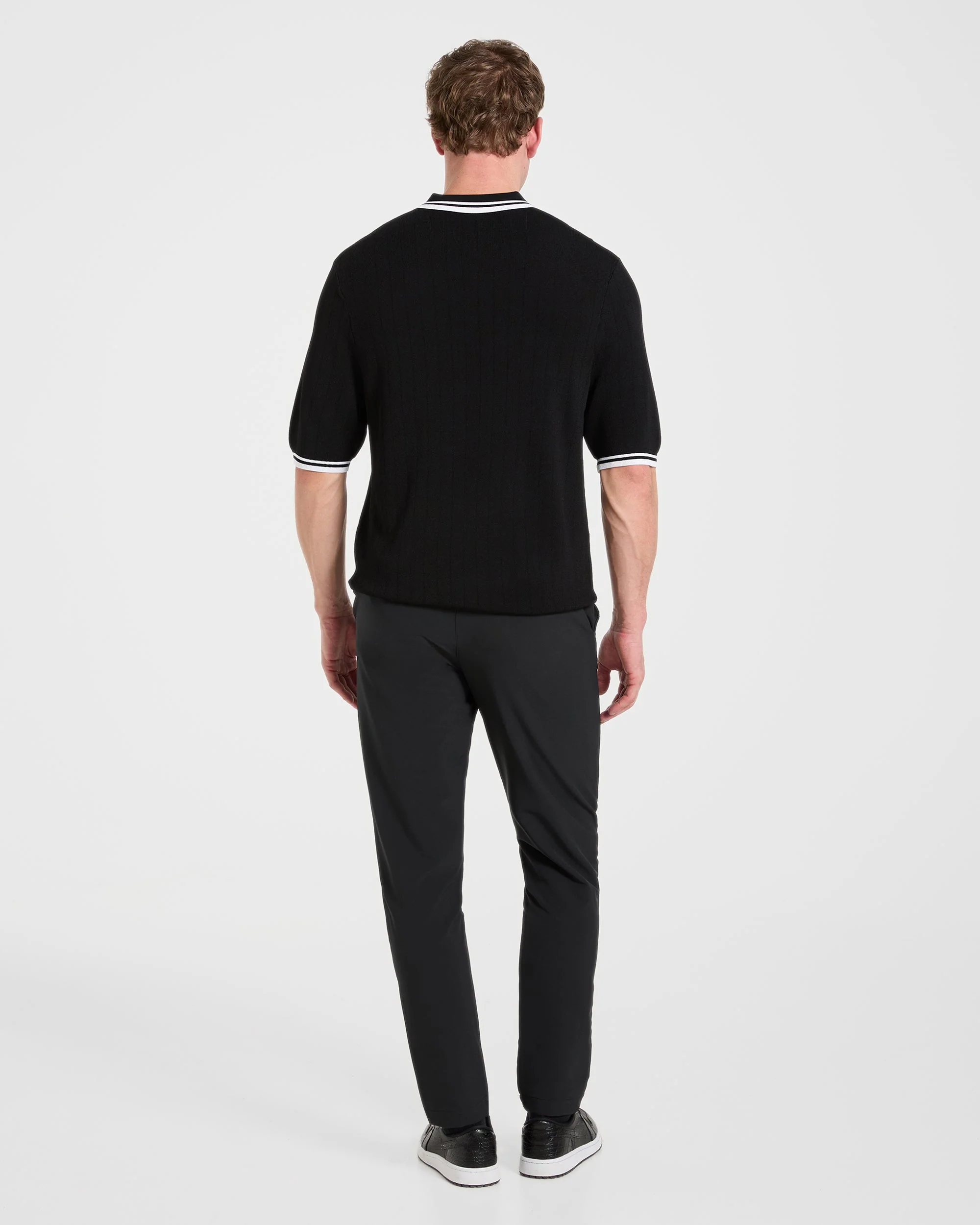 Classic Knitted Polo - Black - Image 4