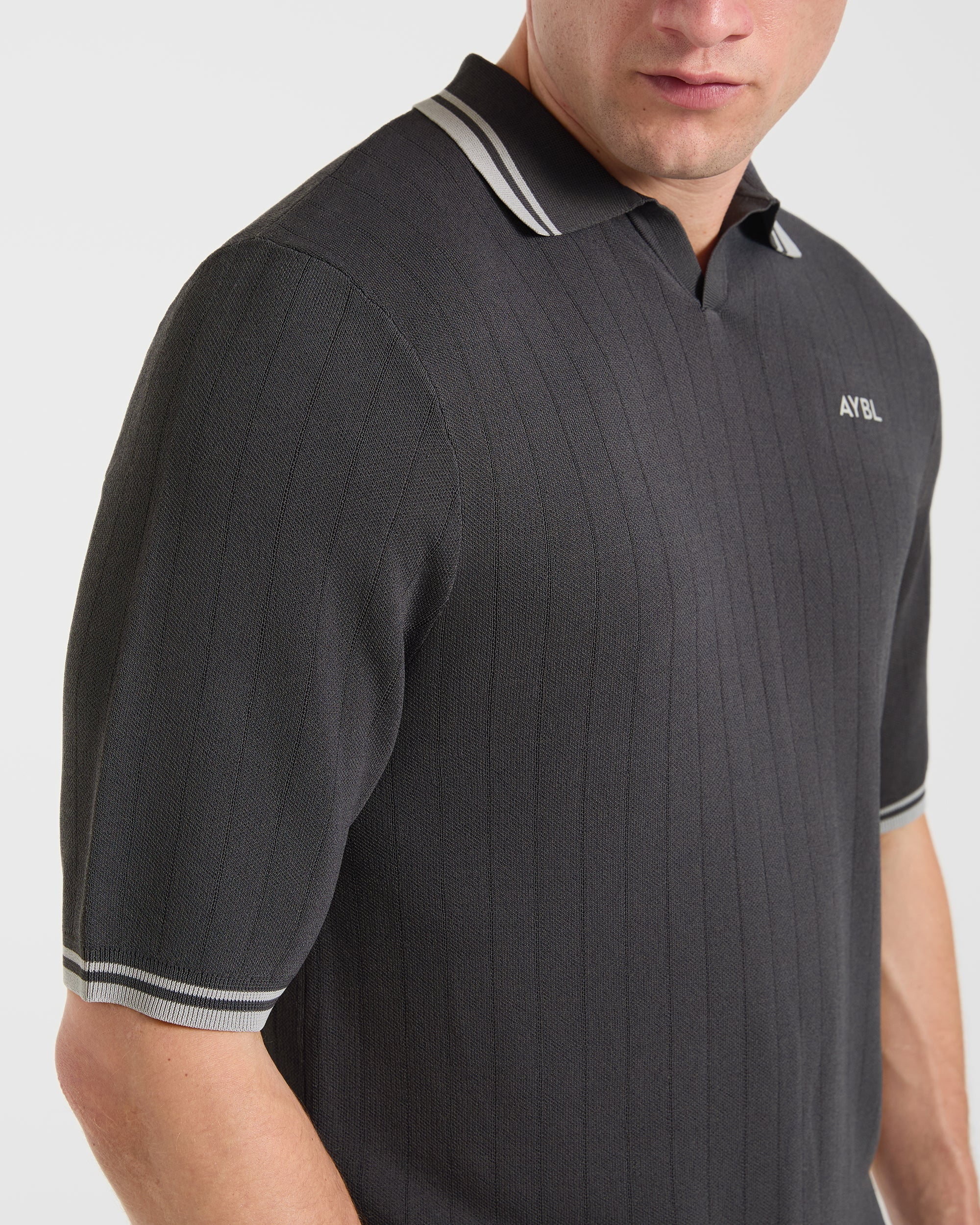 Classic Knitted Polo - Charcoal - Image 6