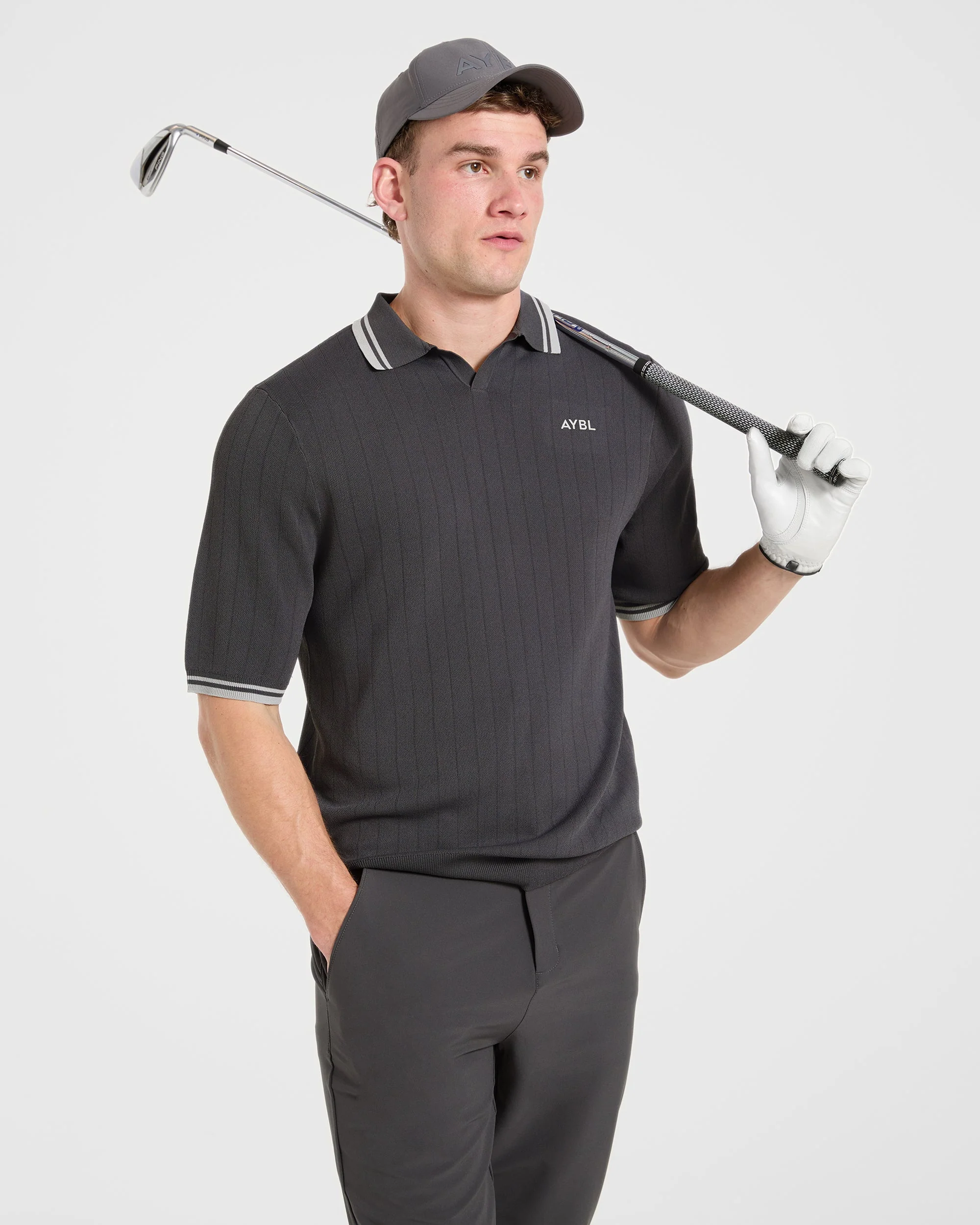Classic Knitted Polo - Charcoal - Image 7
