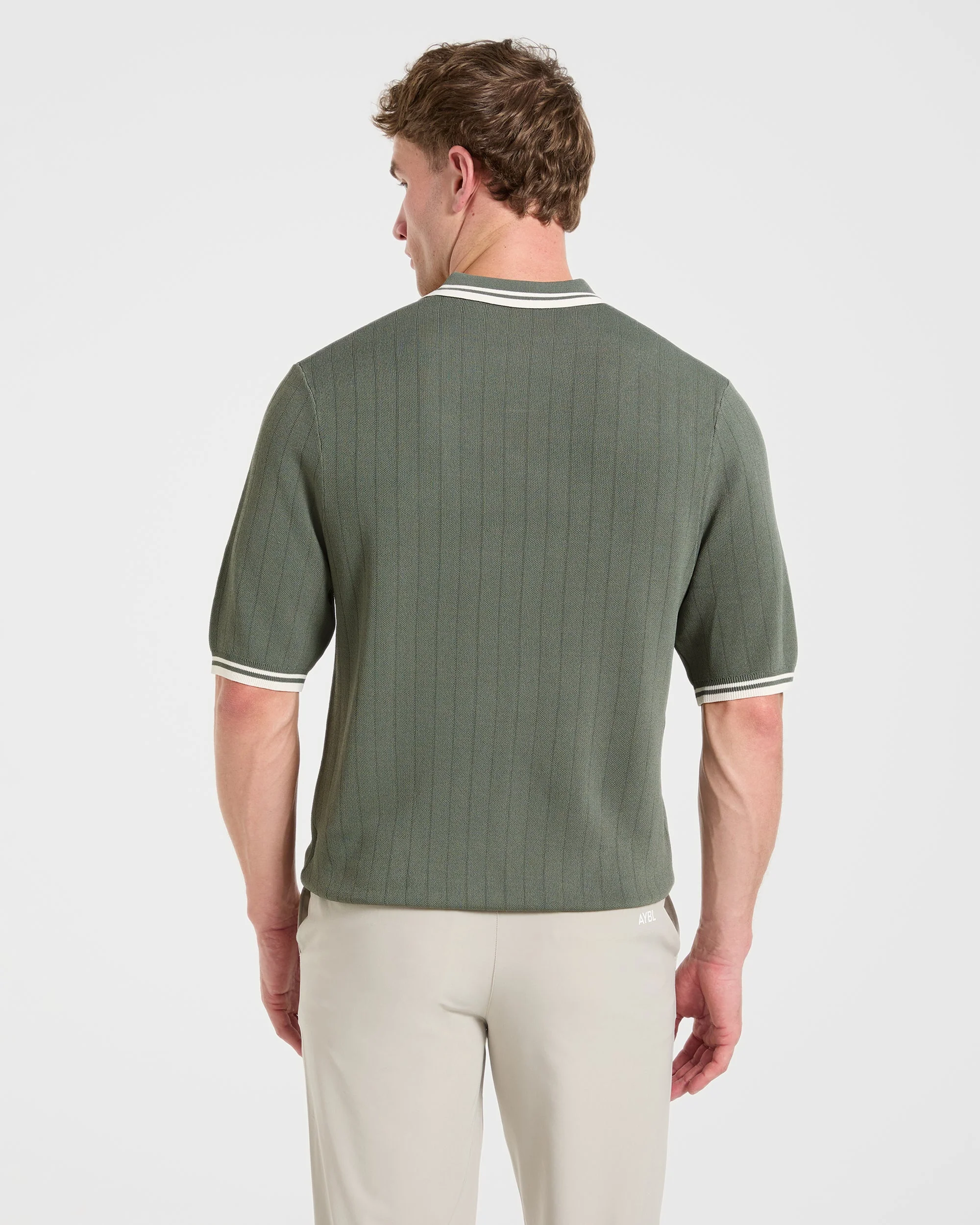 Classic Knitted Polo - Hillside Green - Image 2