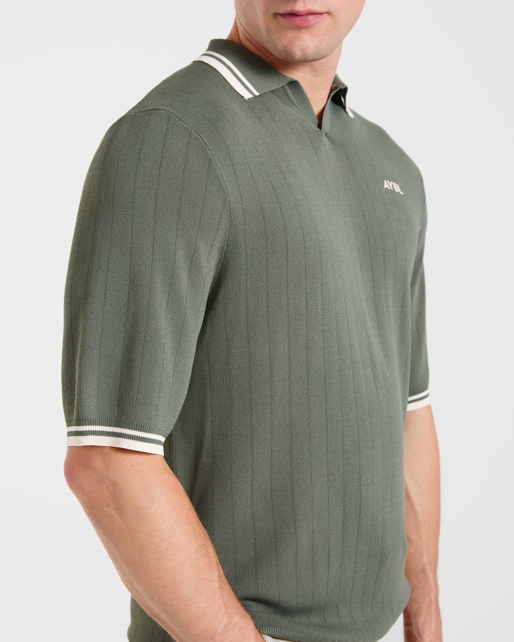 Classic Knitted Polo - Hillside Green - Image 6